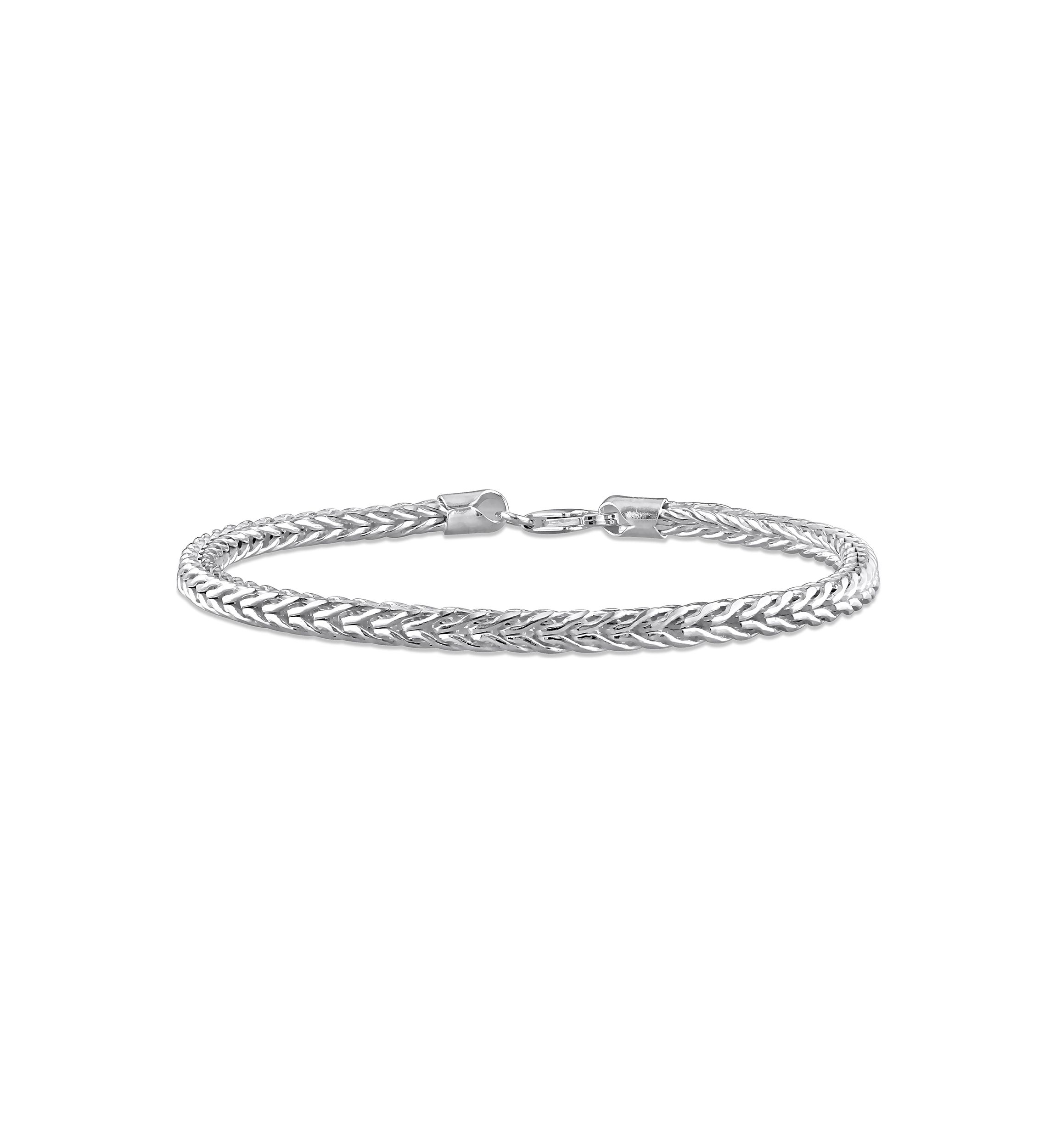 Sterling Silver Foxtail Chain Anklet, 9"
