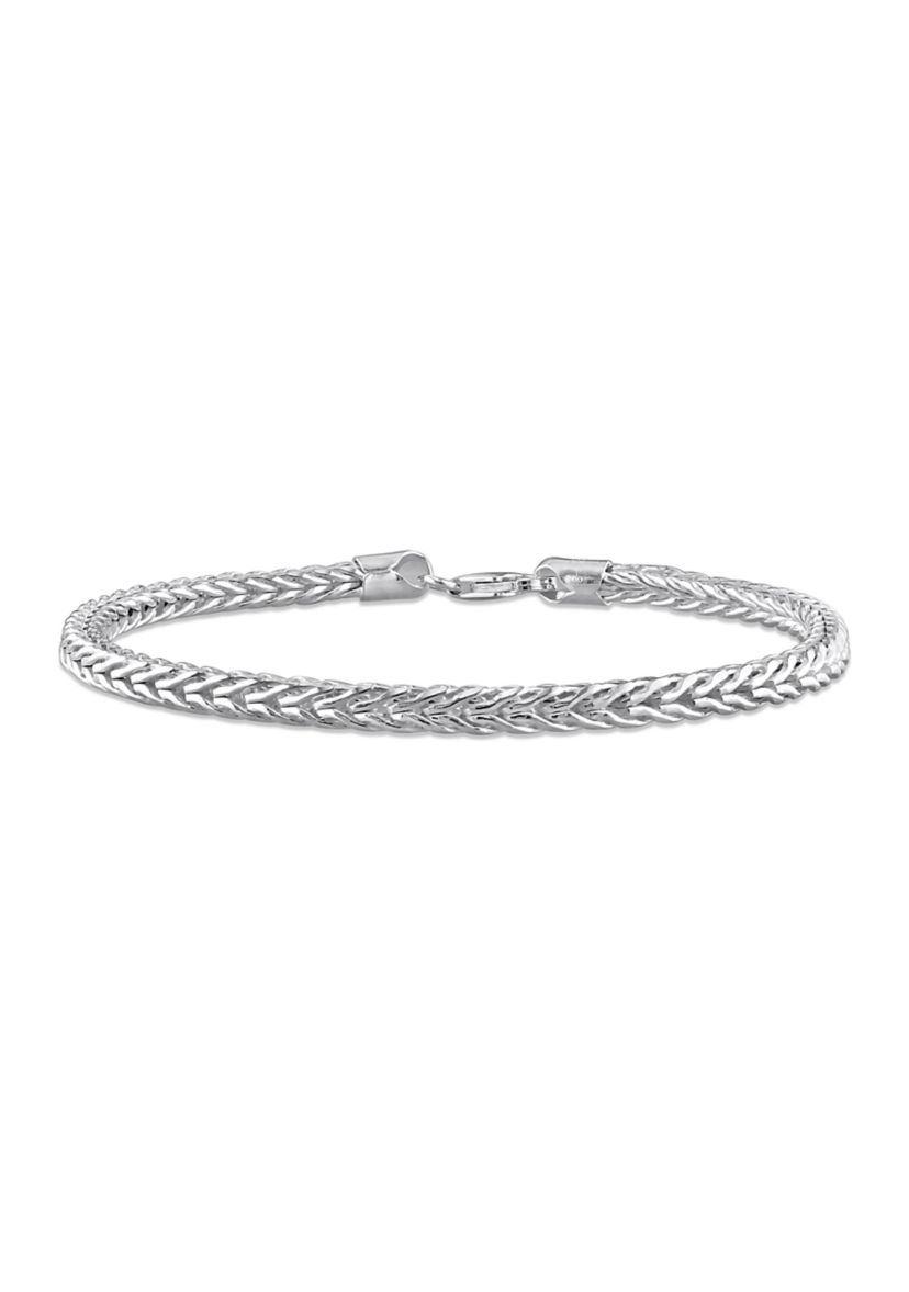 Sterling Silver Foxtail Chain Anklet, 9"