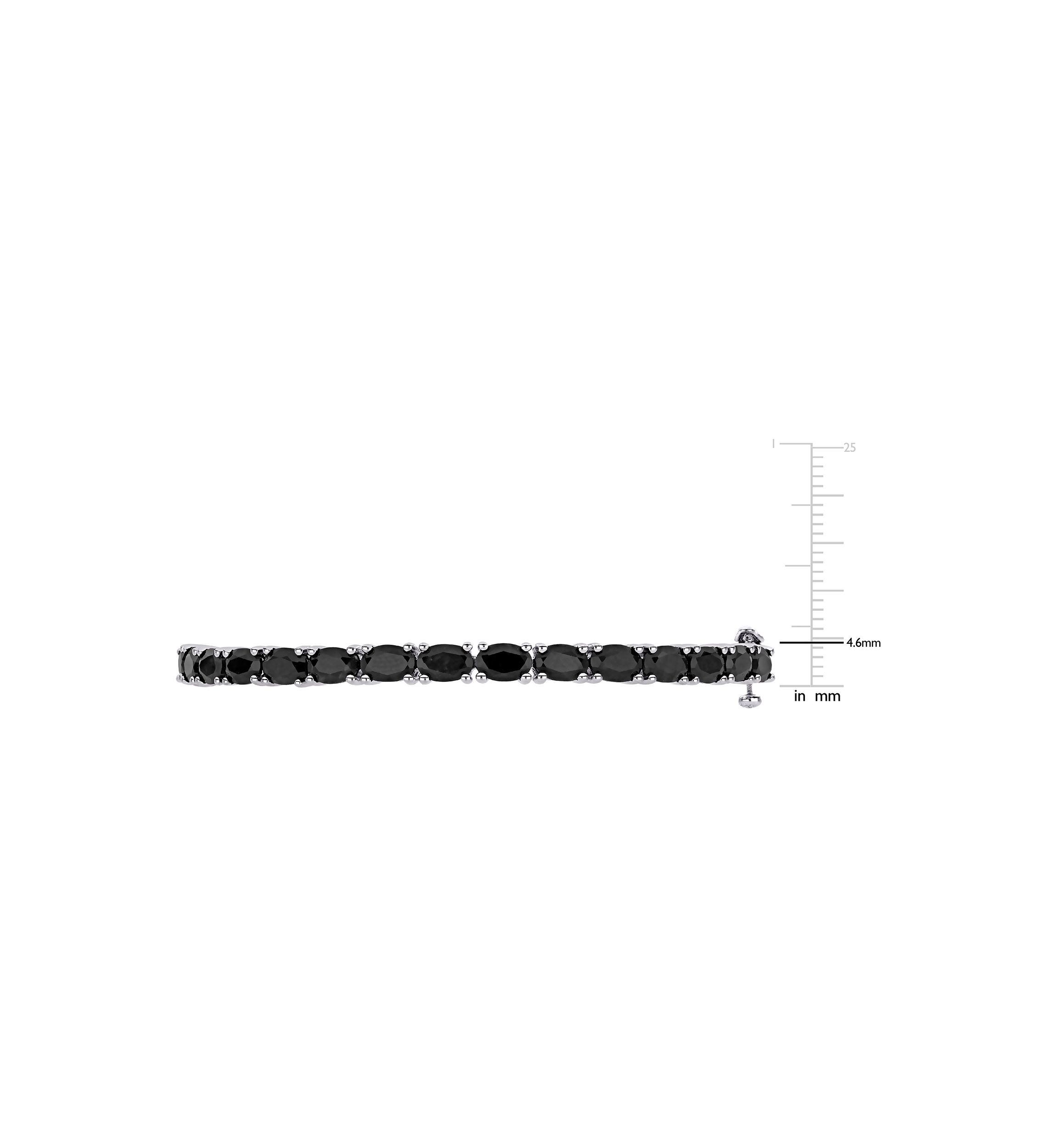 9.30 ct. t.g.w. Oval-Cut Black Sapphire Bangle in Sterling Silver