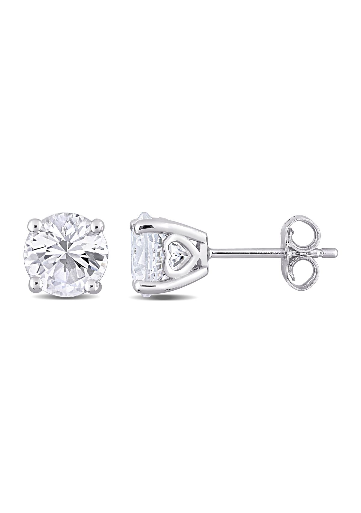 Lab Created 3.22 ct. t.g.w. Created White Sapphire Solitaire Stud Earrings in Sterling Silver