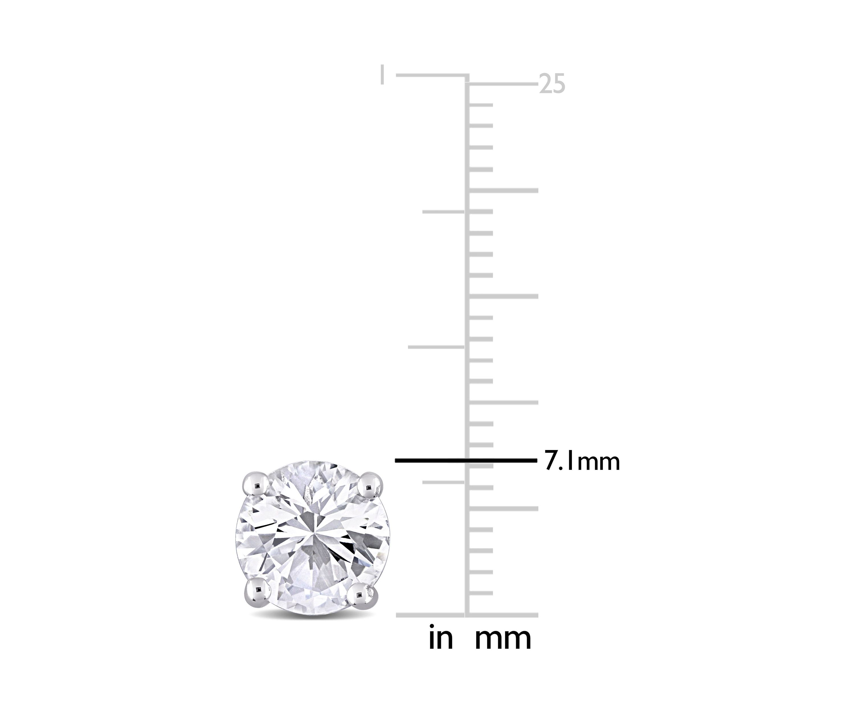 Lab Created 3.22 ct. t.g.w. Created White Sapphire Solitaire Stud Earrings in Sterling Silver