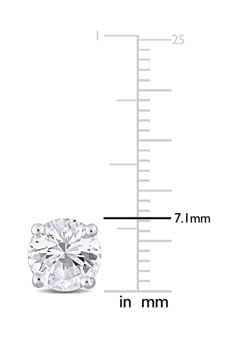 Lab Created 3.22 ct. t.g.w. Created White Sapphire Solitaire Stud Earrings in Sterling Silver
