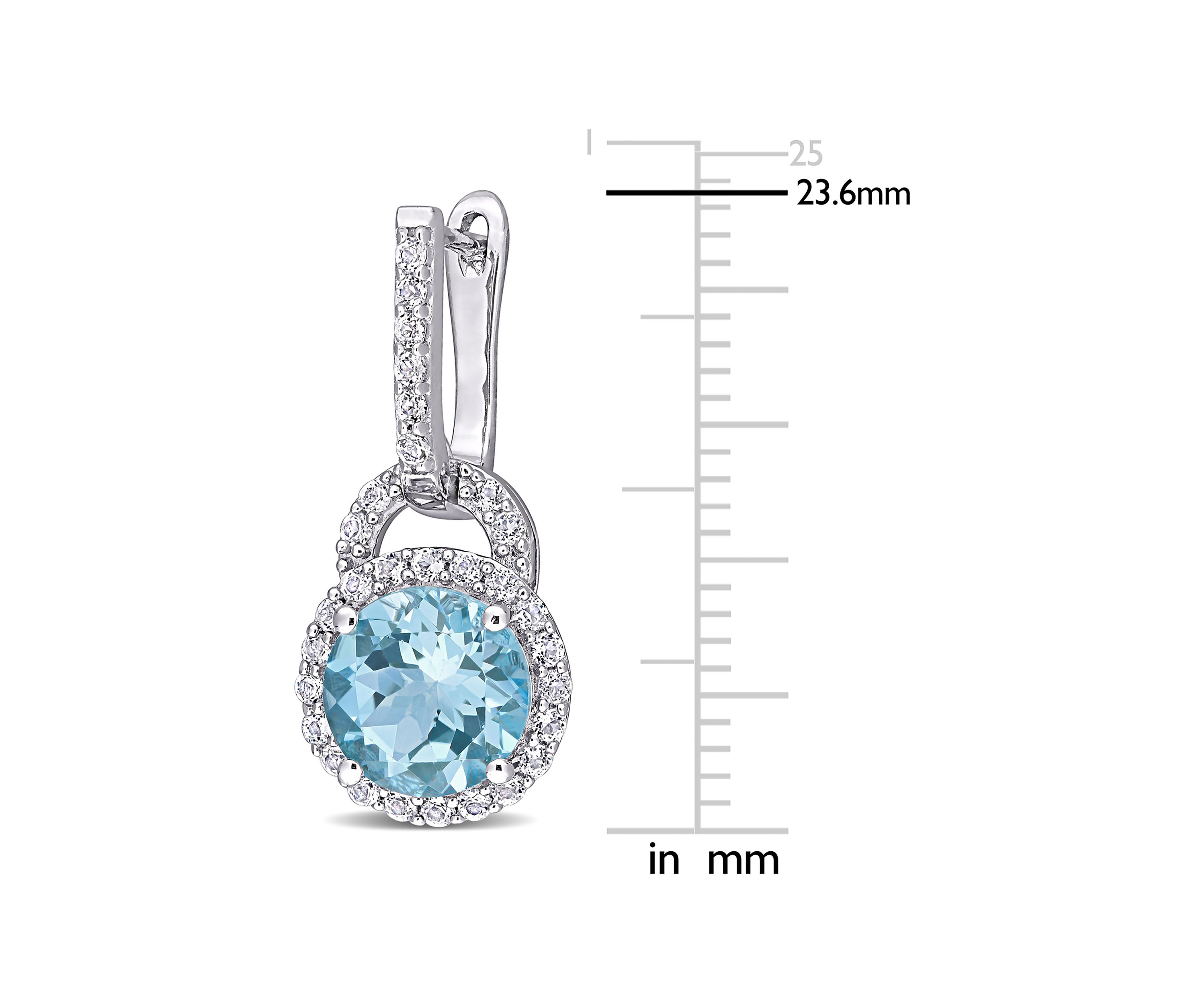 5.60 ct. t.g.w. White Topaz and Sky-Blue Topaz Earrings in Sterling Silver
