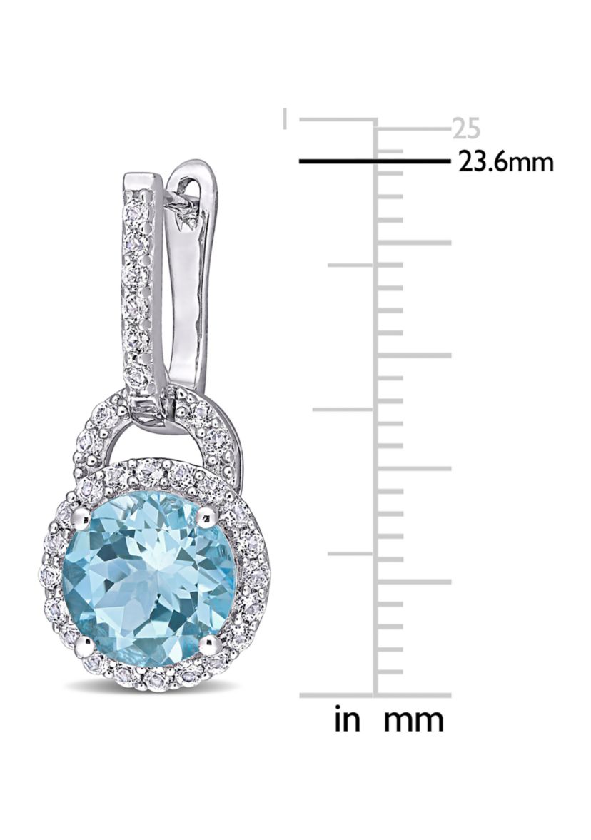 5.60 ct. t.g.w. White Topaz and Sky-Blue Topaz Earrings in Sterling Silver