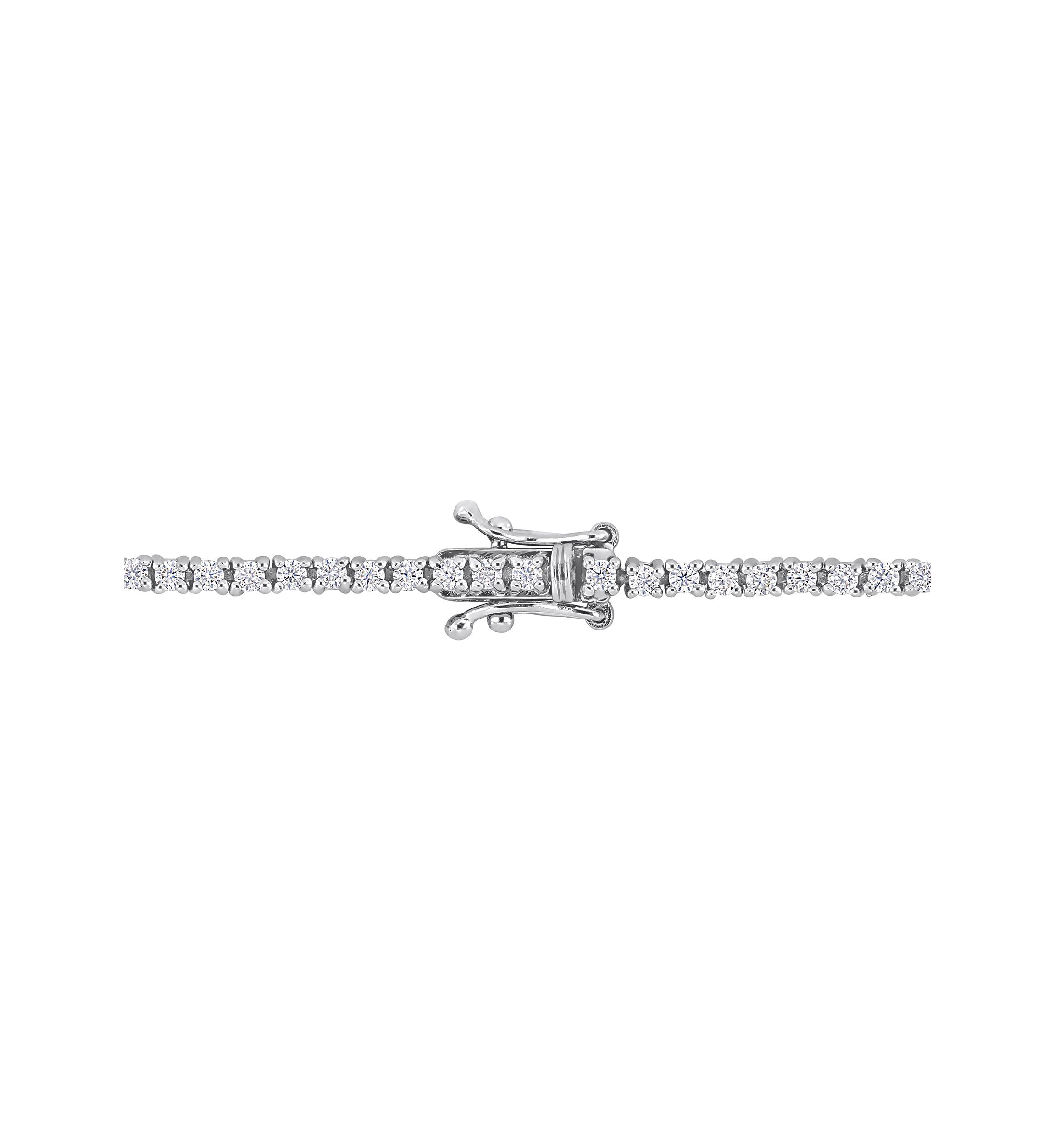 Lab Created 2 CT TGW Created Moissanite Station Bracelet in Sterling Silver