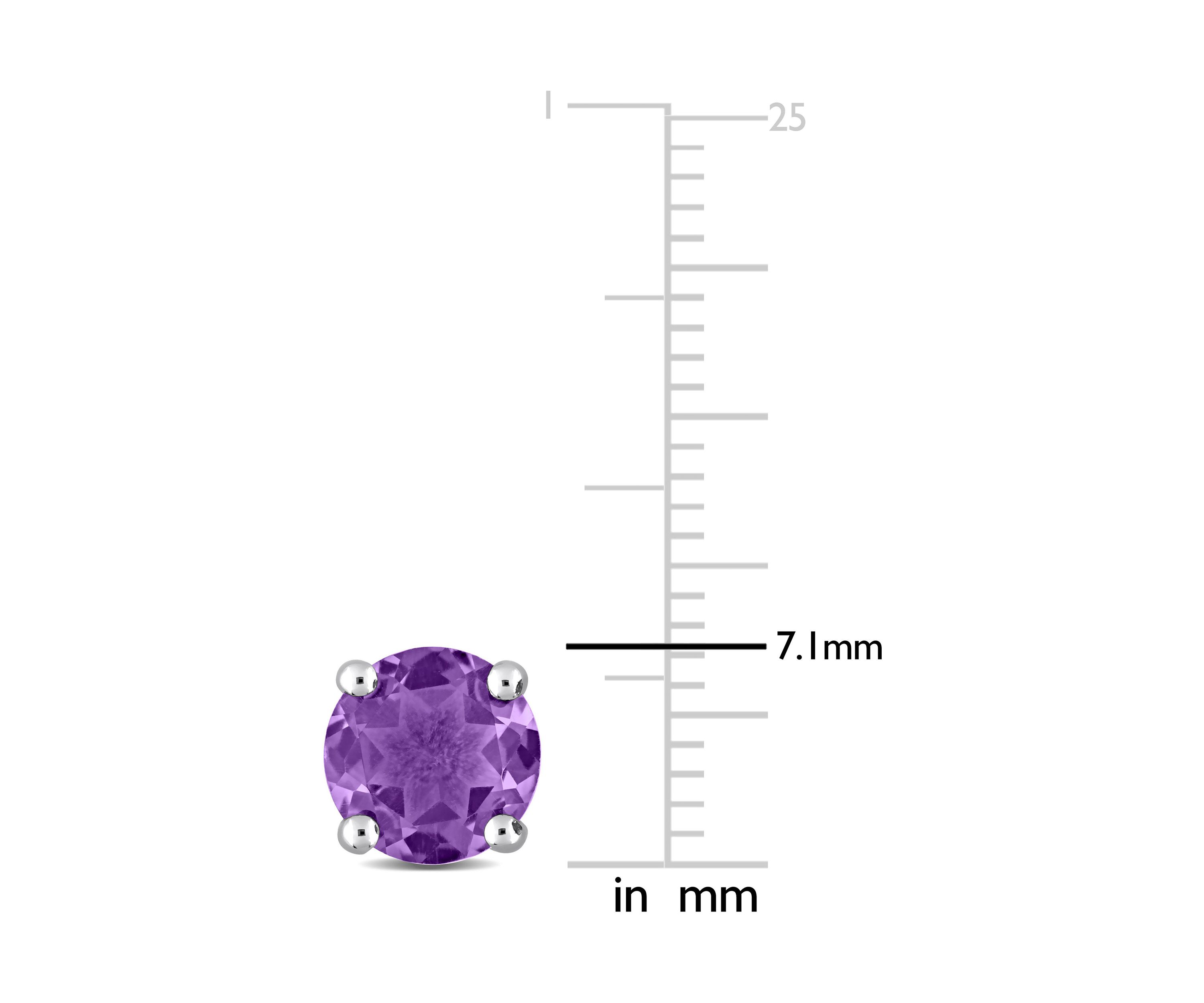 2.60 ct. t.g.w. Amethyst Solitaire Stud Earrings in Sterling Silver