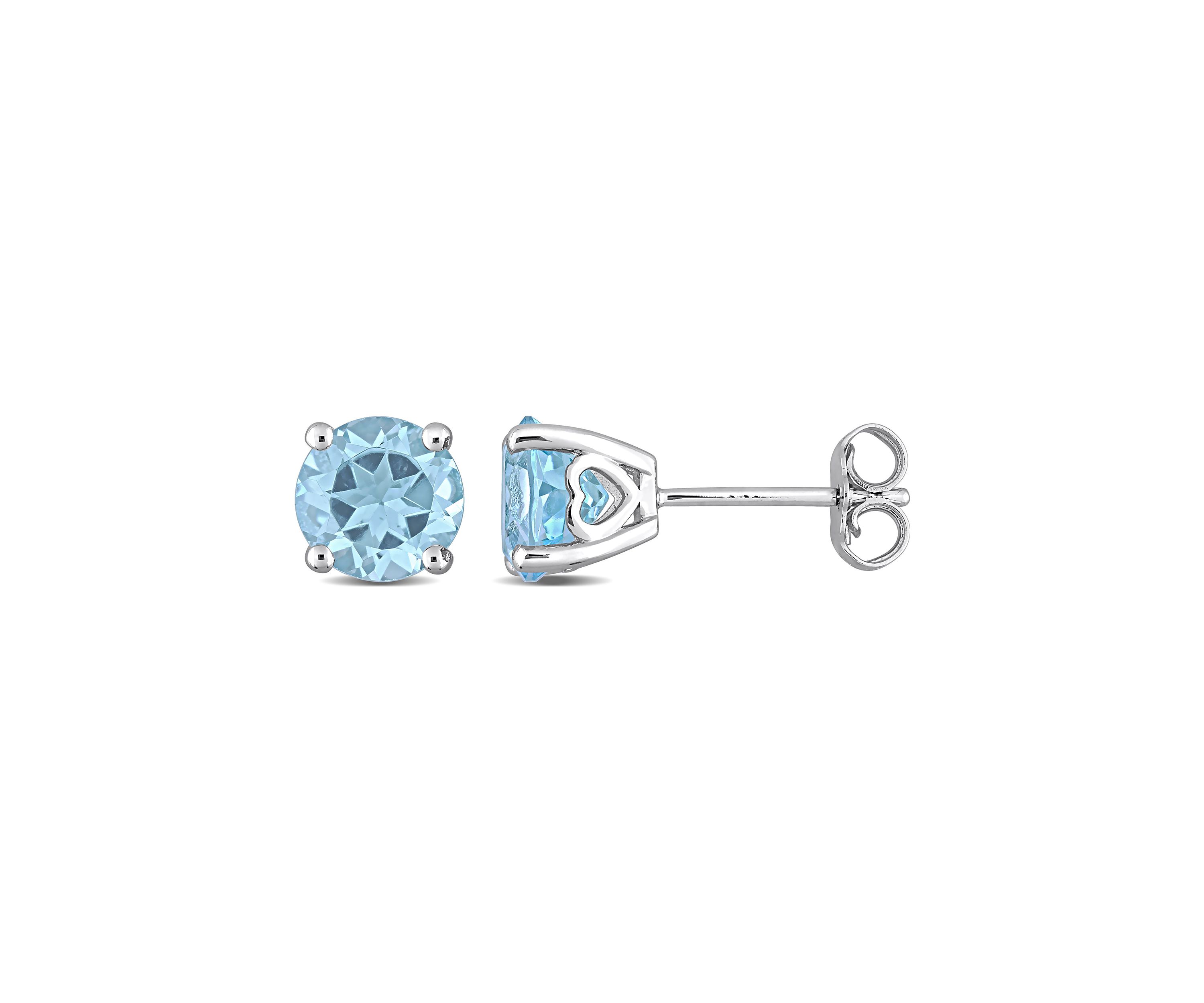 3 CT TGW Sky Blue Topaz Solitaire Stud Earrings in Sterling Silver