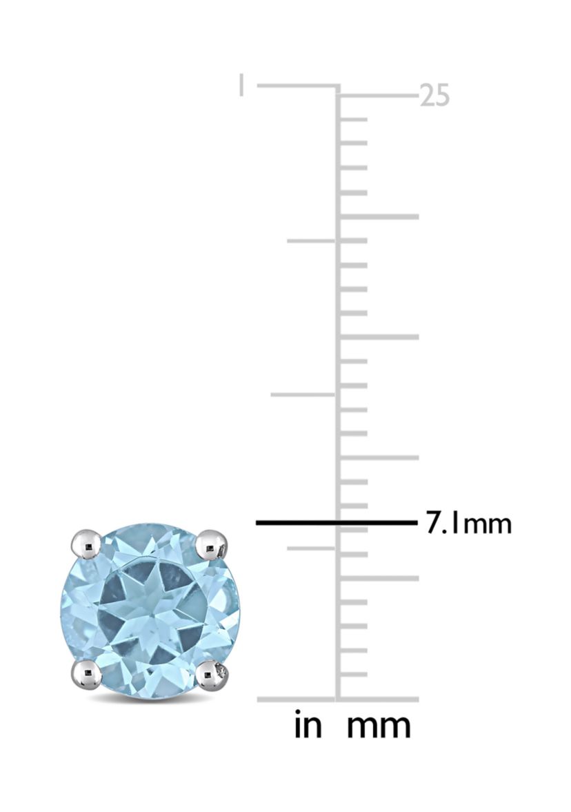3 CT TGW Sky Blue Topaz Solitaire Stud Earrings in Sterling Silver