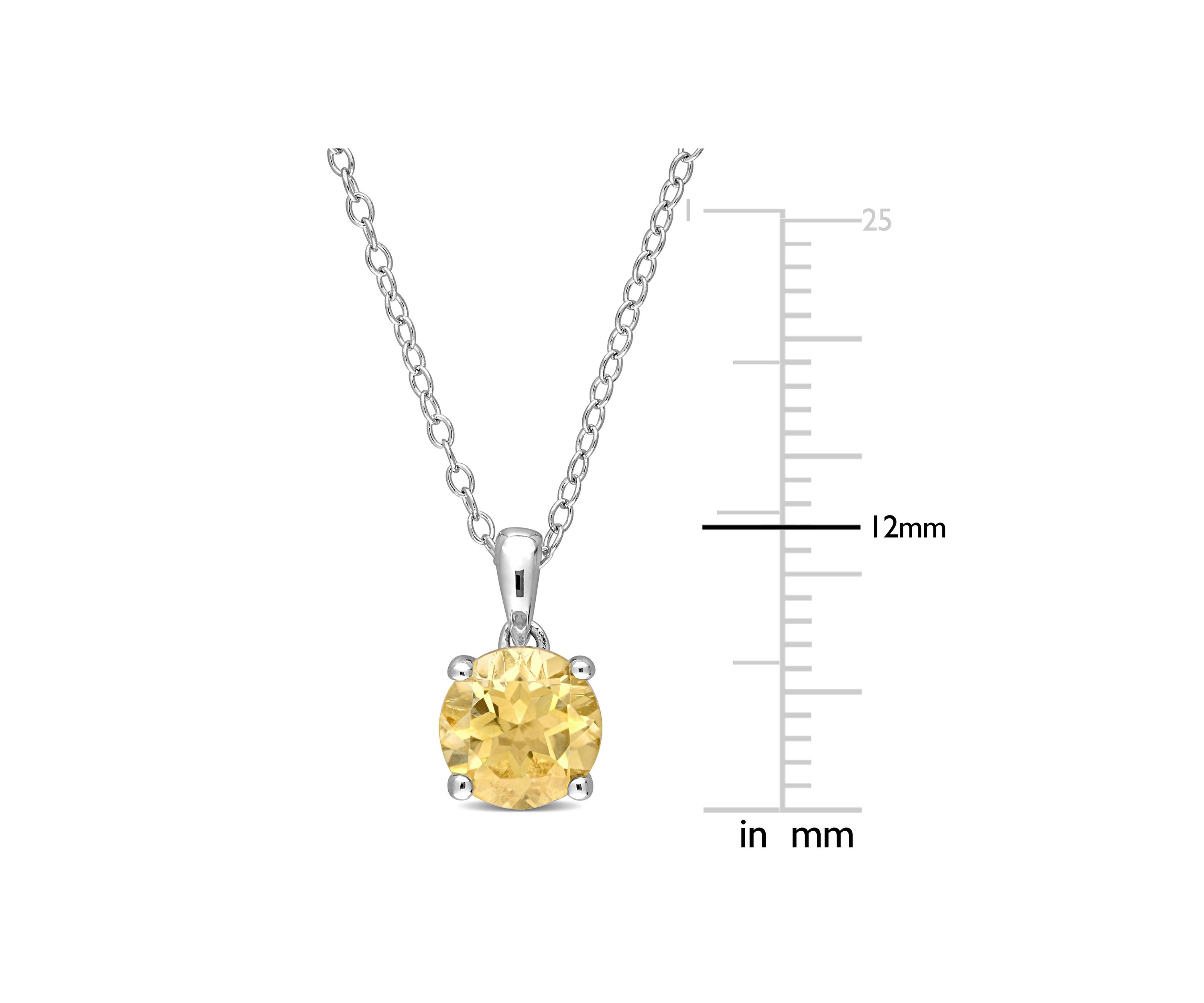 1.25 ct. t.g.w. Citrine Solitaire Pendant with Chain in Sterling Silver
