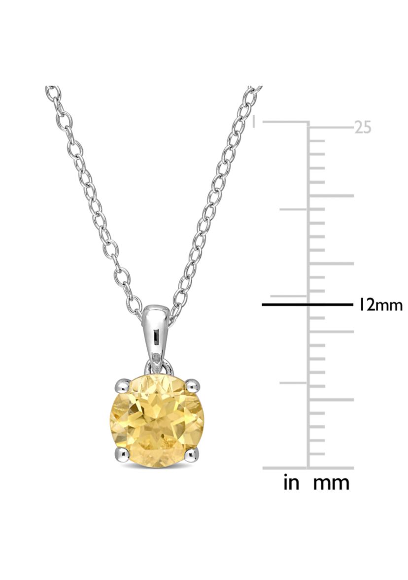 1.25 ct. t.g.w. Citrine Solitaire Pendant with Chain in Sterling Silver