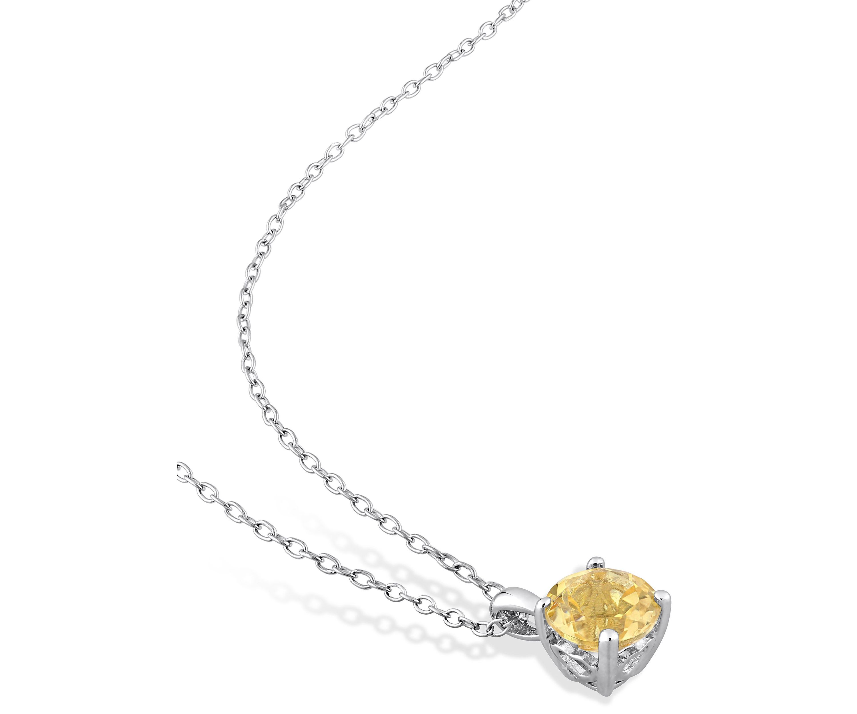 1.25 ct. t.g.w. Citrine Solitaire Pendant with Chain in Sterling Silver