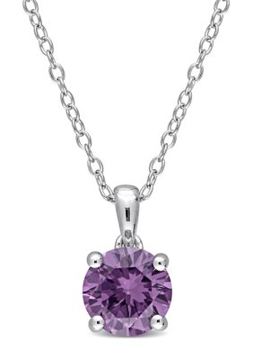 Belk & Co Lab Created 1.60 ct. t.g.w. Created Alexandrite Solitaire Pendant with Chain in Sterling Silver -  5400426BLK006011