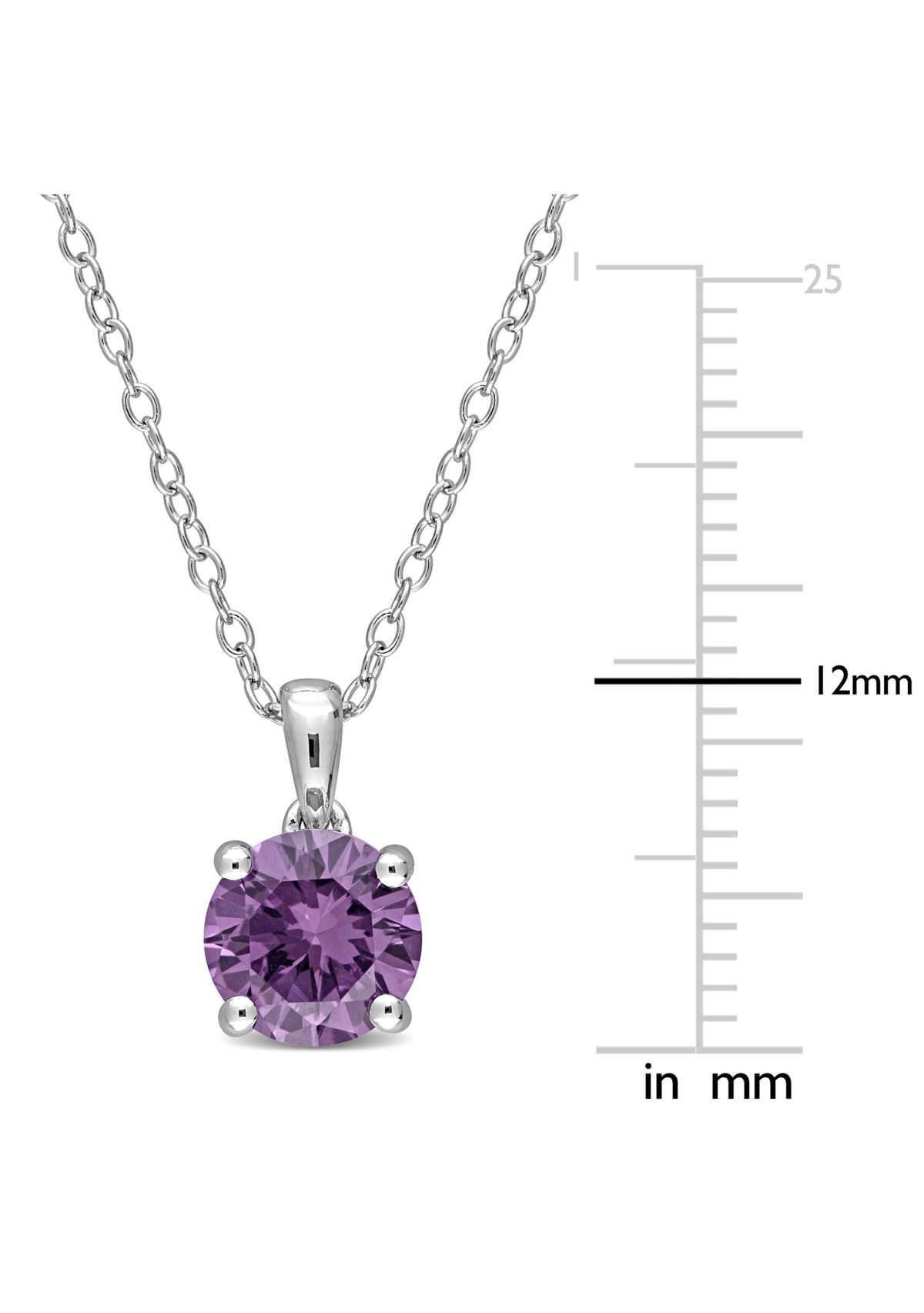 Lab Created 1.60 ct. t.g.w. Created Alexandrite Solitaire Pendant with Chain in Sterling Silver