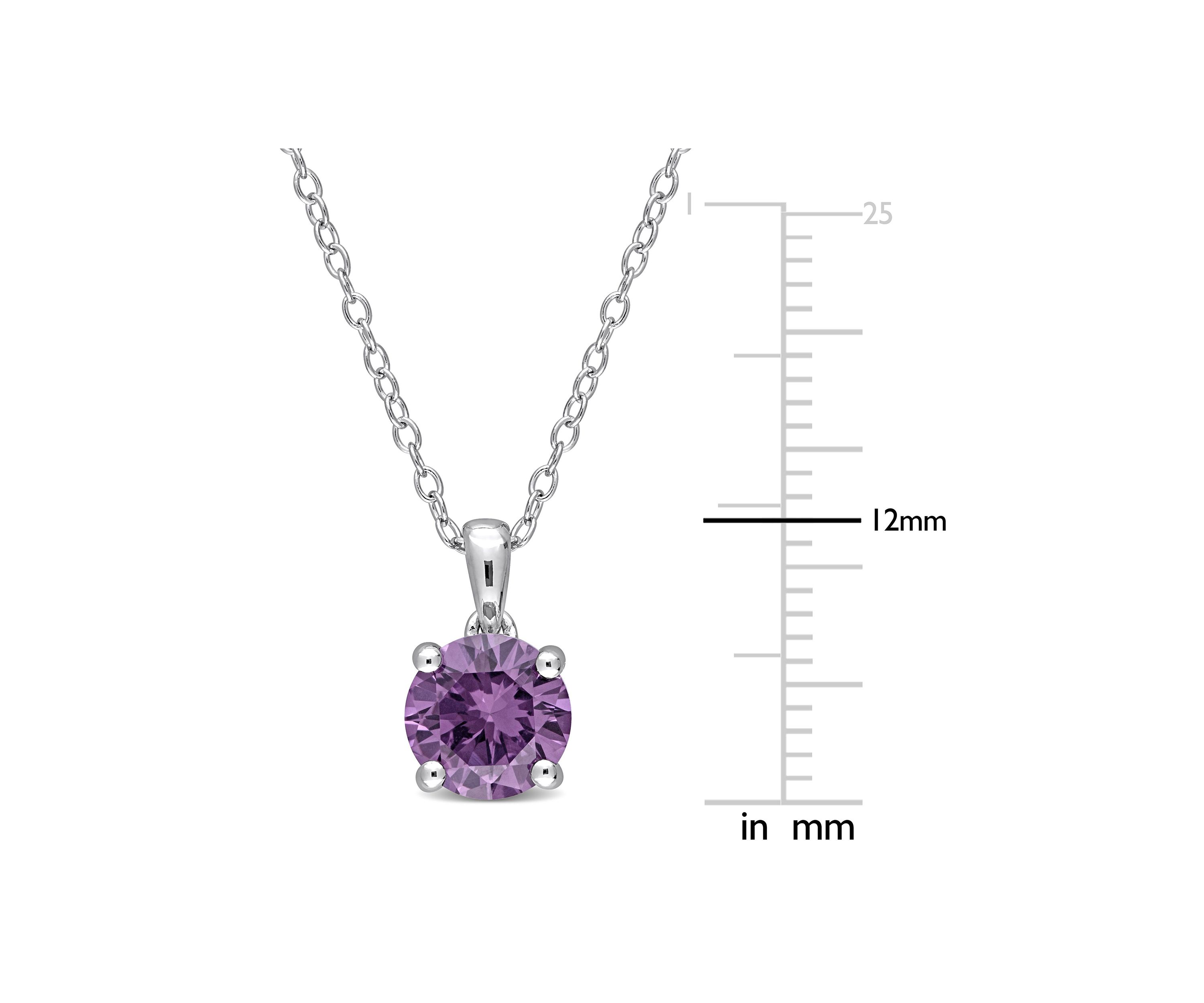 Lab Created 1.60 ct. t.g.w. Created Alexandrite Solitaire Pendant with Chain in Sterling Silver