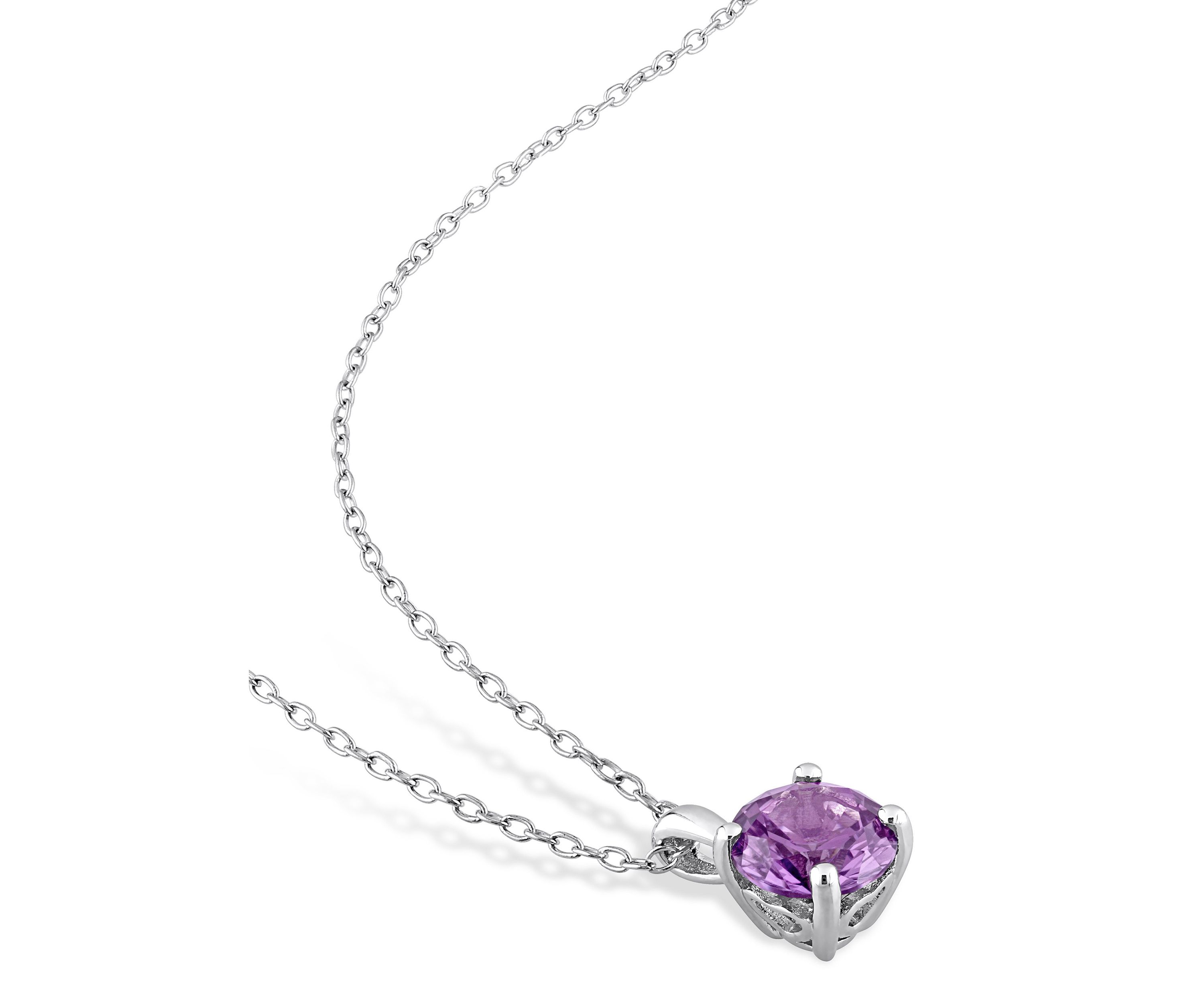 Lab Created 1.60 ct. t.g.w. Created Alexandrite Solitaire Pendant with Chain in Sterling Silver
