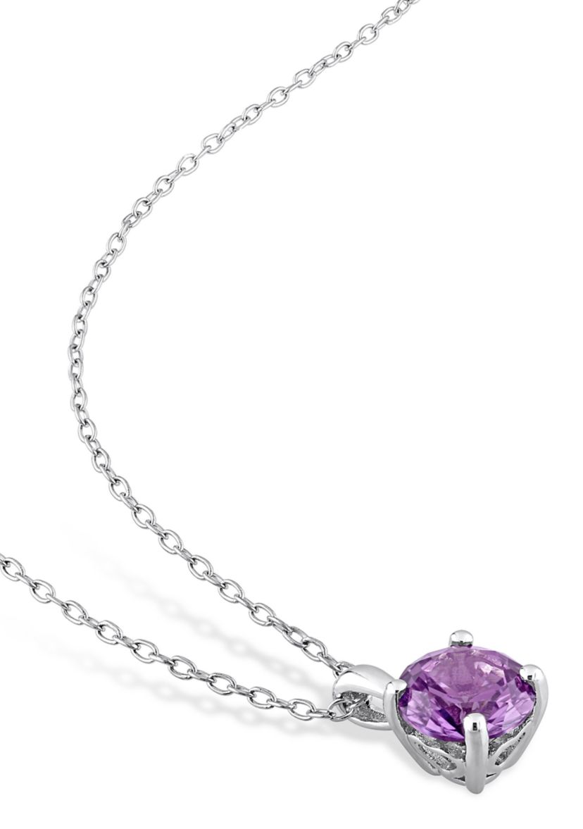 Lab Created 1.60 ct. t.g.w. Created Alexandrite Solitaire Pendant with Chain in Sterling Silver