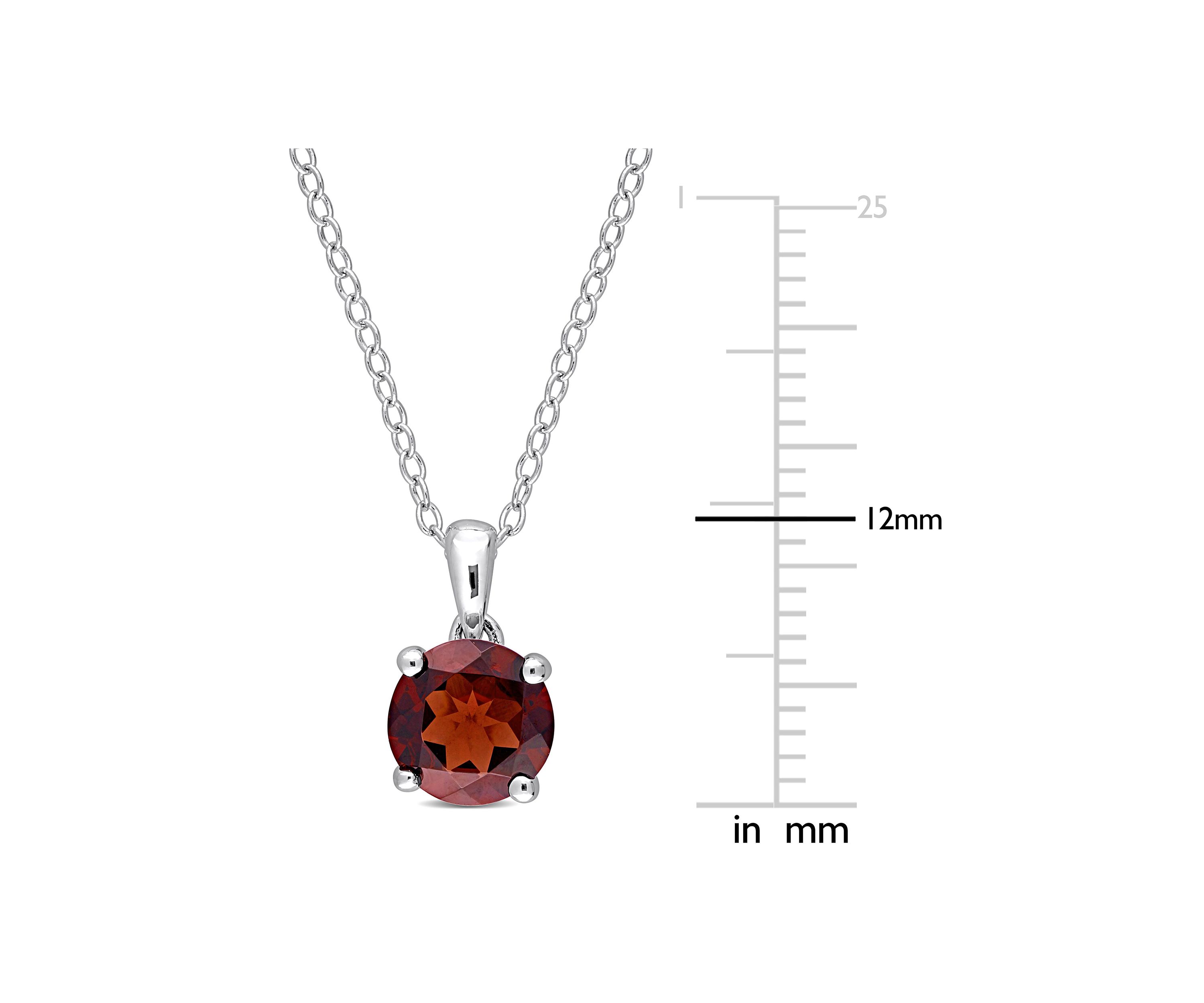 1.60 ct. t.g.w. Garnet Solitaire Pendant with Chain in Sterling Silver