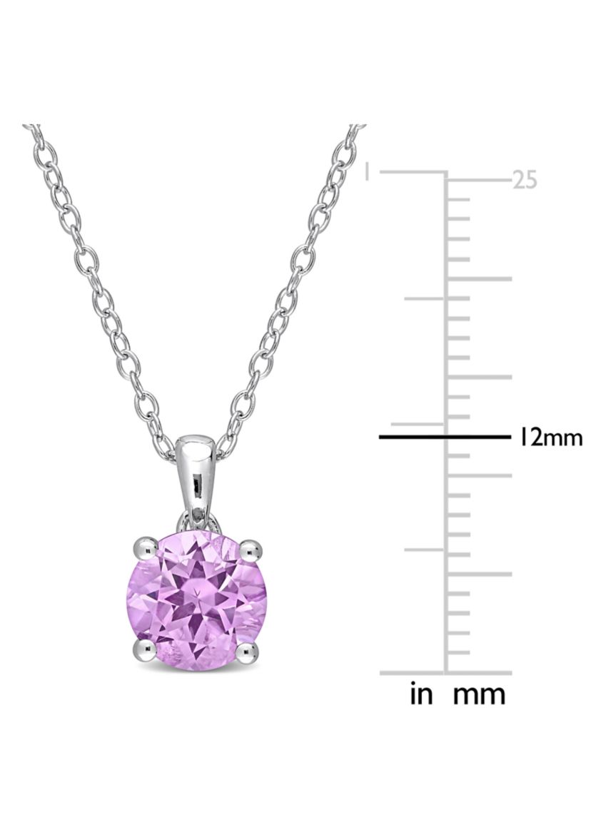 1.30 ct. t.g.w. Amethyst Solitaire Pendant with Chain in Sterling Silver