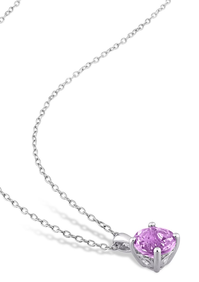 1.30 ct. t.g.w. Amethyst Solitaire Pendant with Chain in Sterling Silver