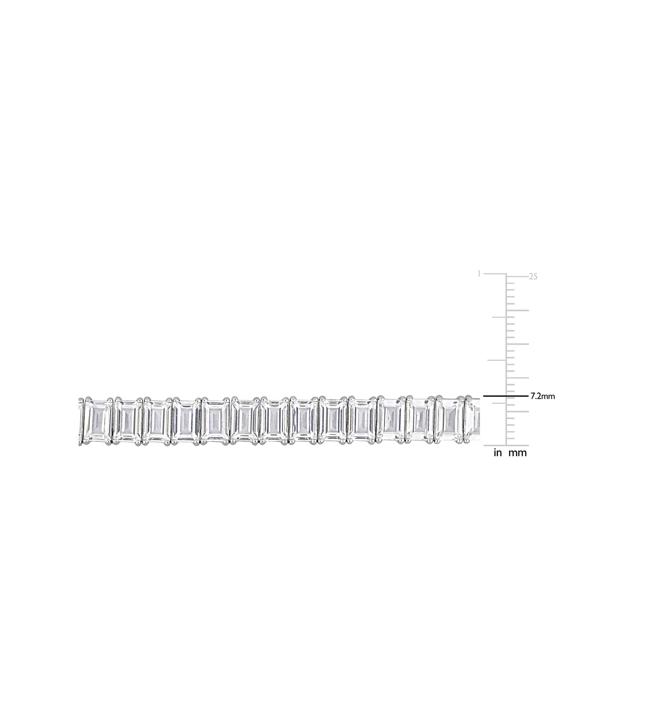Lab Created 73.50 ct. t.g.w. Created White Sapphire Tennis Necklace in Sterling Silver