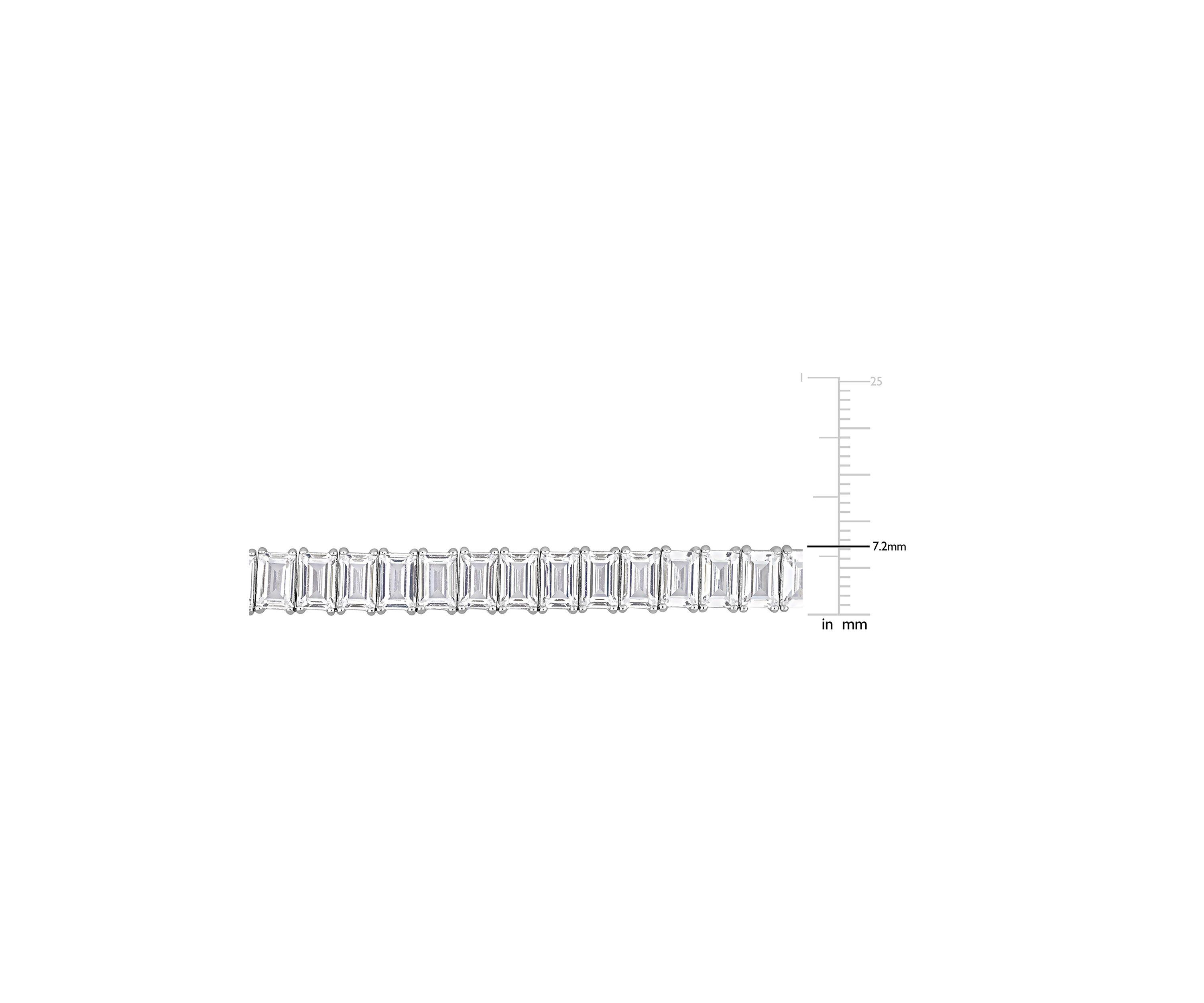 Lab Created 73.50 ct. t.g.w. Created White Sapphire Tennis Necklace in Sterling Silver