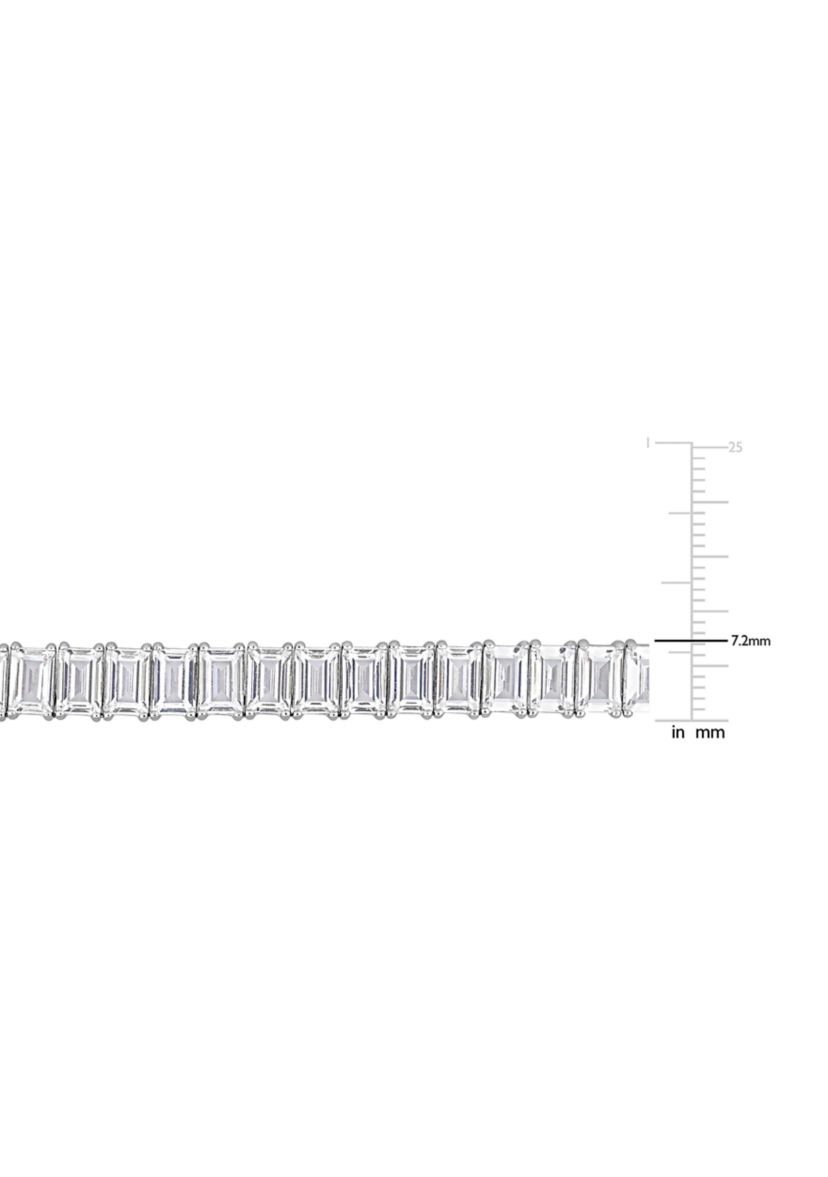 Lab Created 73.50 ct. t.g.w. Created White Sapphire Tennis Necklace in Sterling Silver
