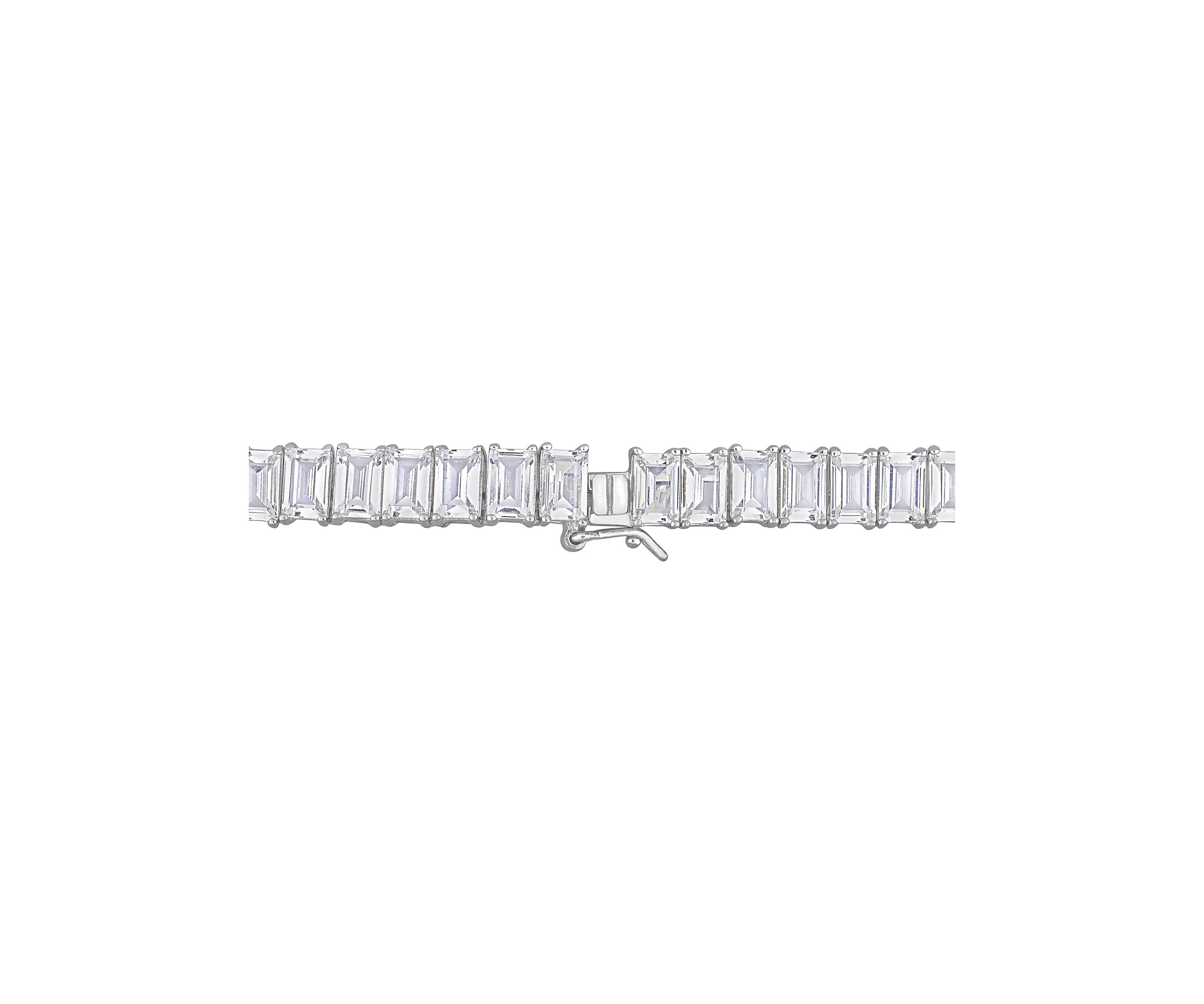Lab Created 73.50 ct. t.g.w. Created White Sapphire Tennis Necklace in Sterling Silver