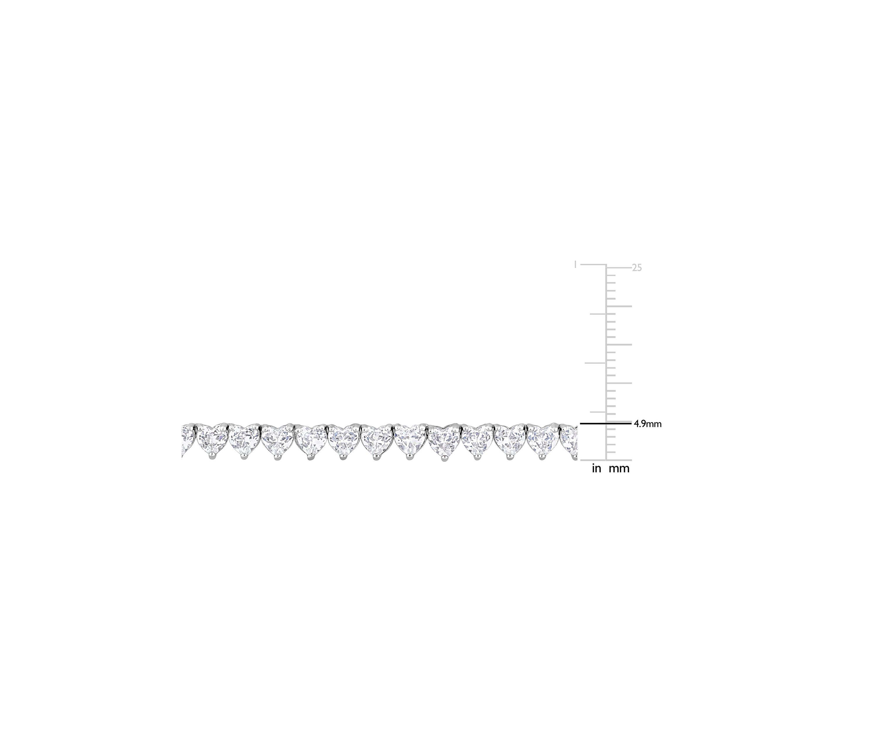 Lab Created 31.20 ct. t.g.w. Created White Sapphire  Tennis Necklace in Sterling Silver
