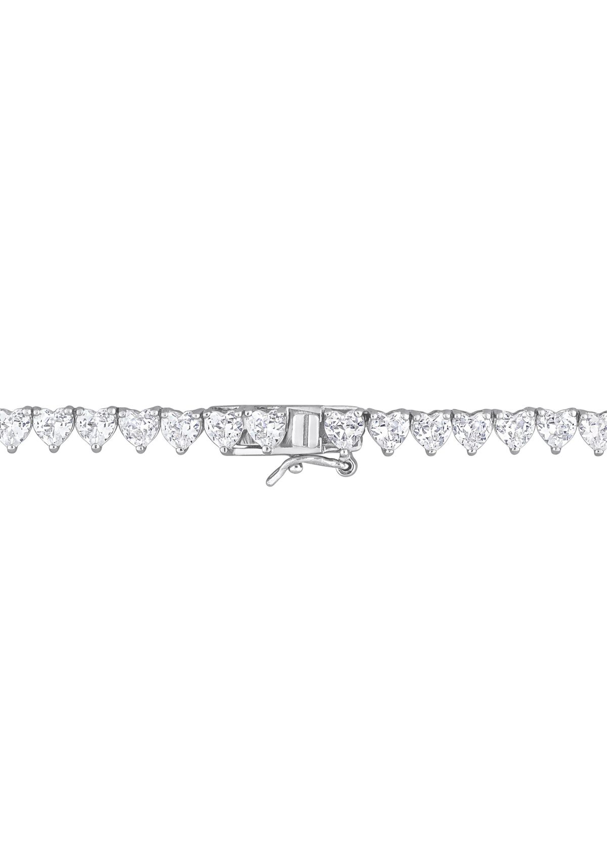 Lab Created 31.20 ct. t.g.w. Created White Sapphire  Tennis Necklace in Sterling Silver