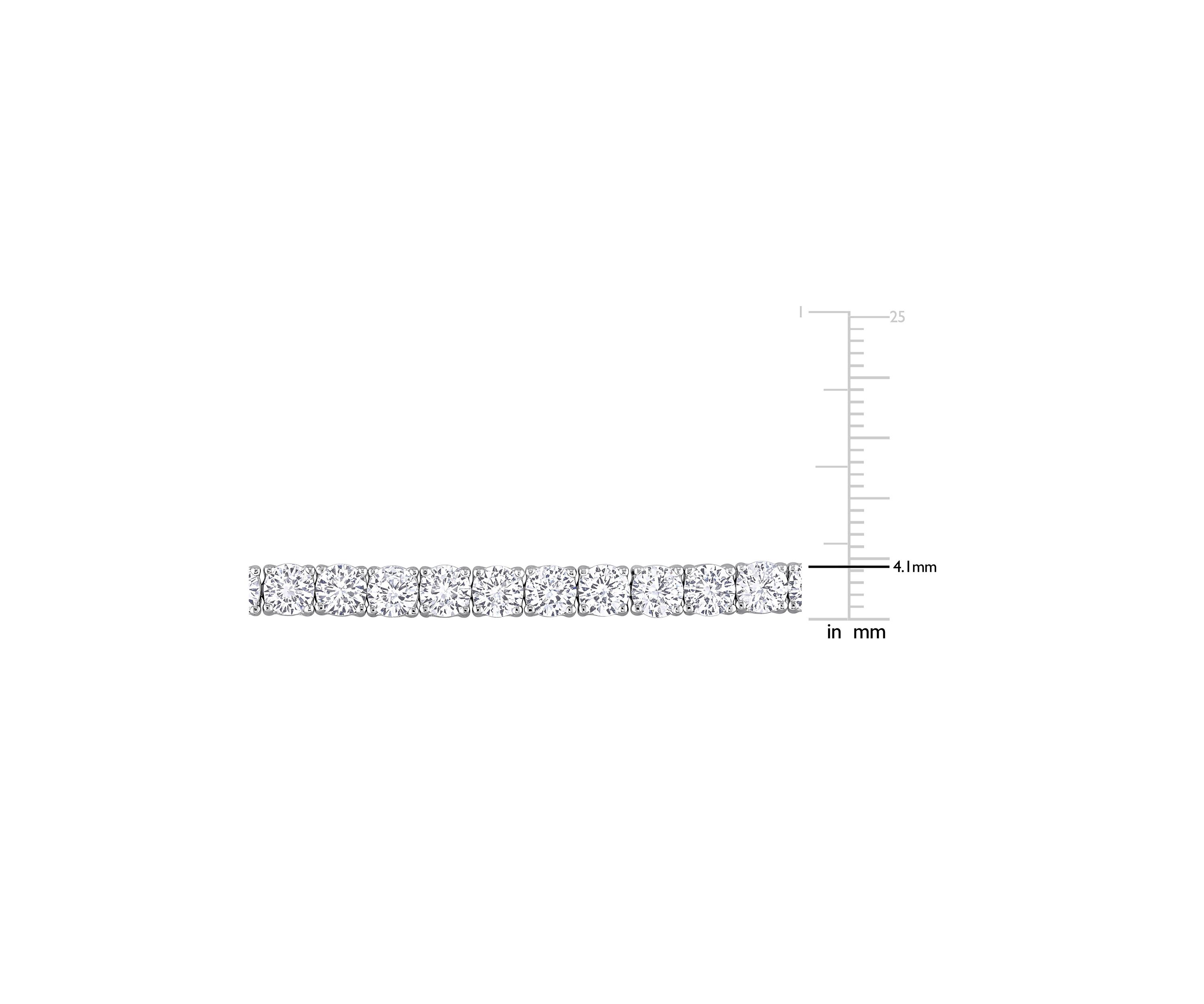 Lab Created 6 CT TGW Created White Sapphire Semi Tennis Bracelet with Chain in Sterling Silver