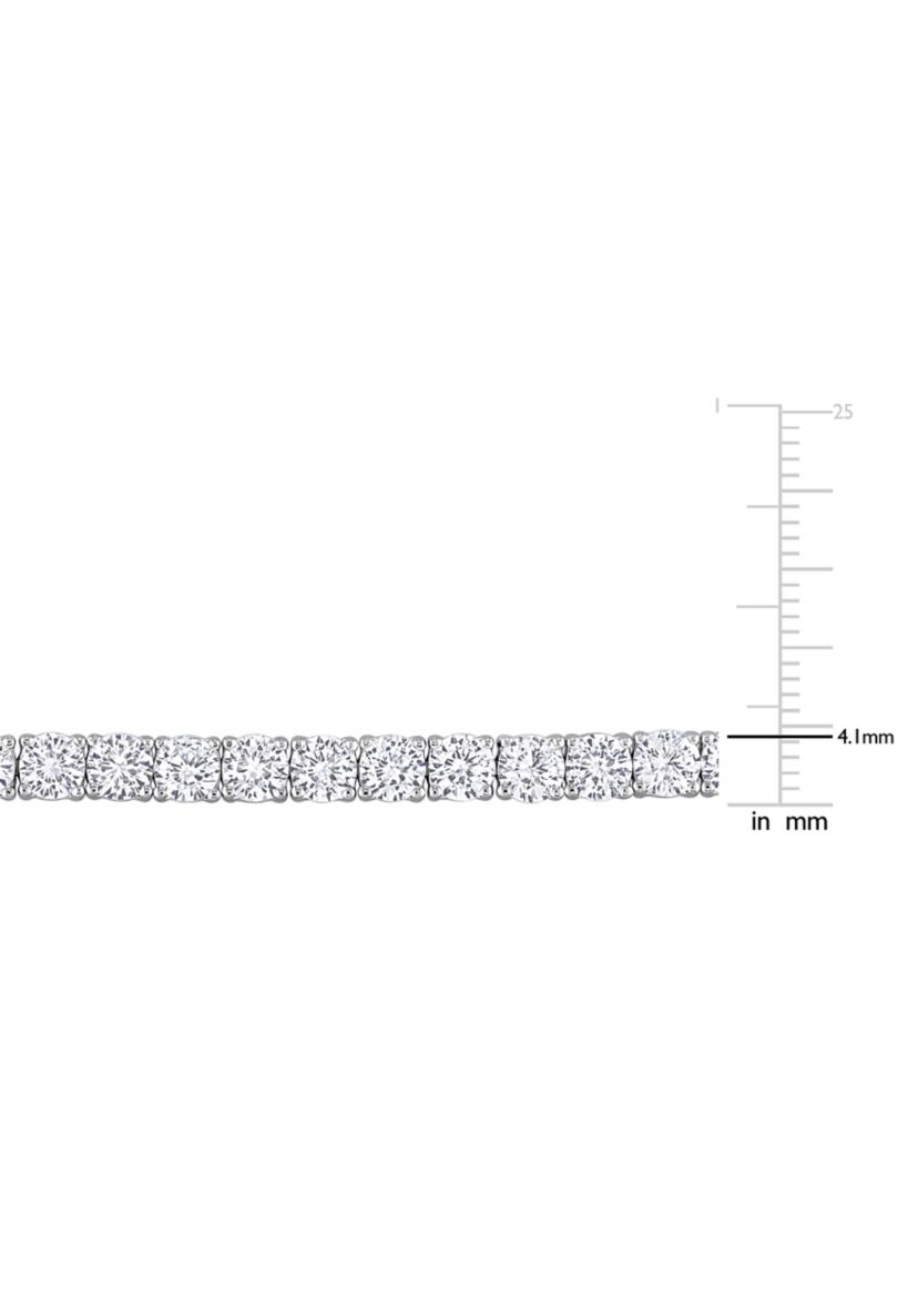 Lab Created 6 CT TGW Created White Sapphire Semi Tennis Bracelet with Chain in Sterling Silver