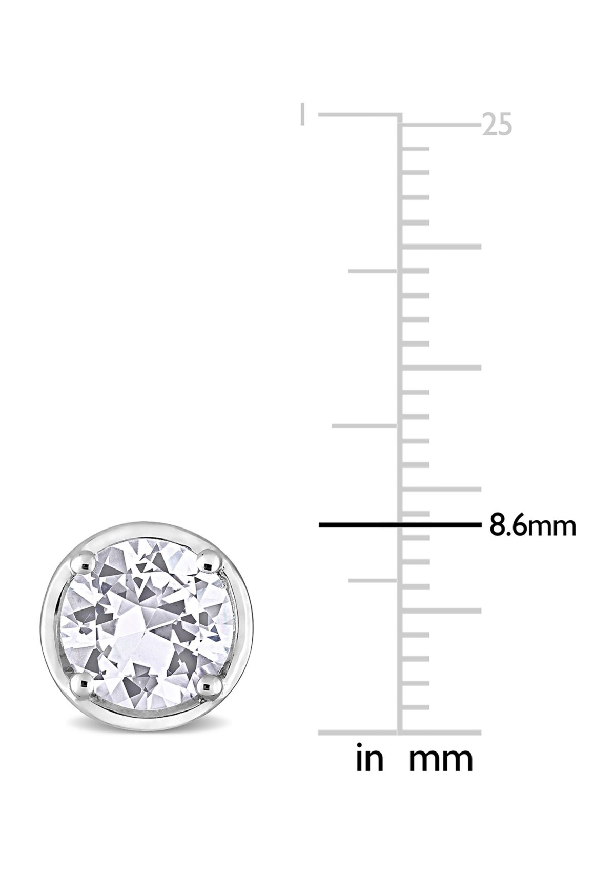 Lab Created 3.22 ct. t.g.w. Created White Sapphire Bezel Style Stud Earrings in Sterling Silver