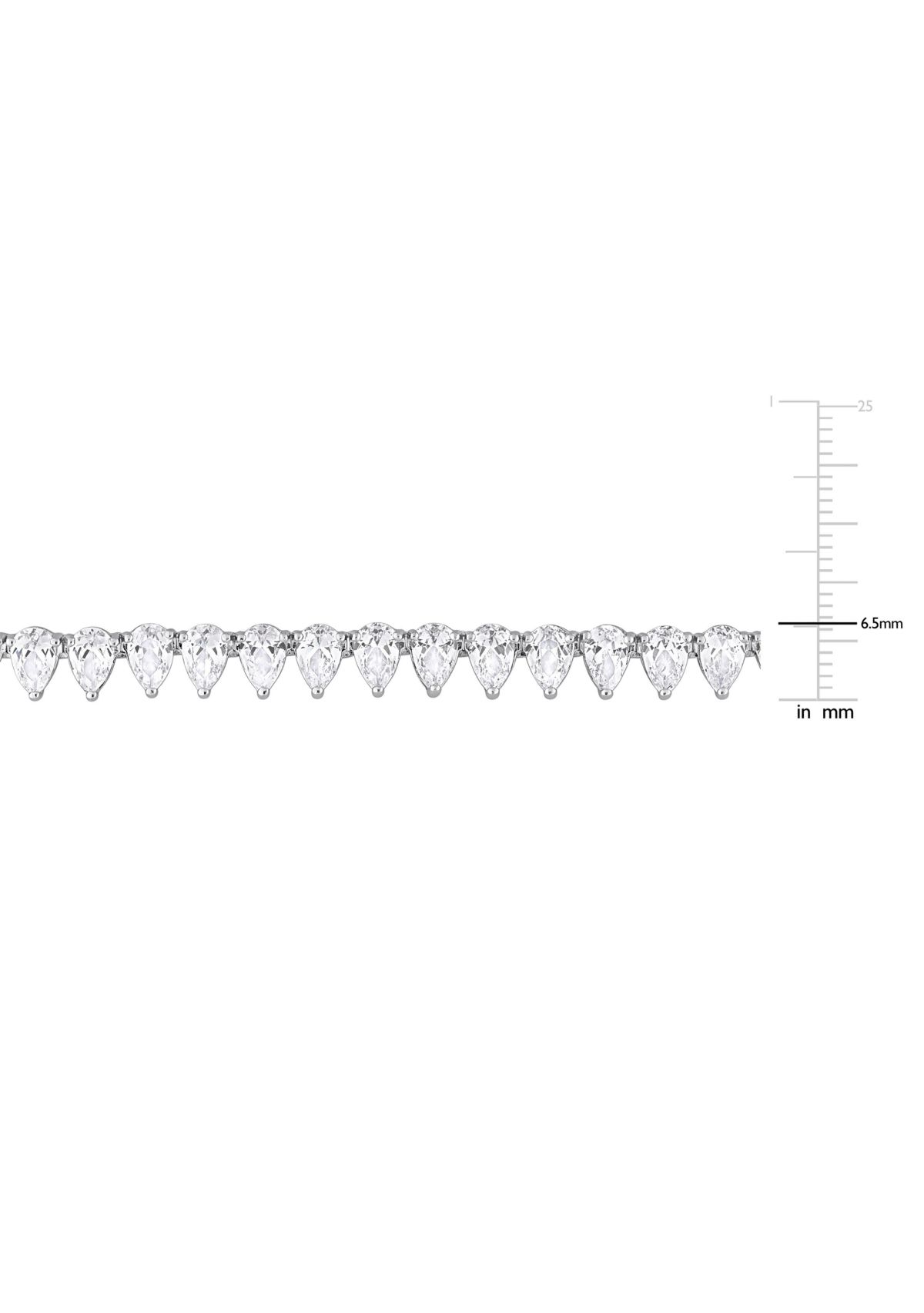 Lab Created 44.50 ct. t.g.w. Created White Sapphire Teardrop Tennis Necklace in Sterling Silver