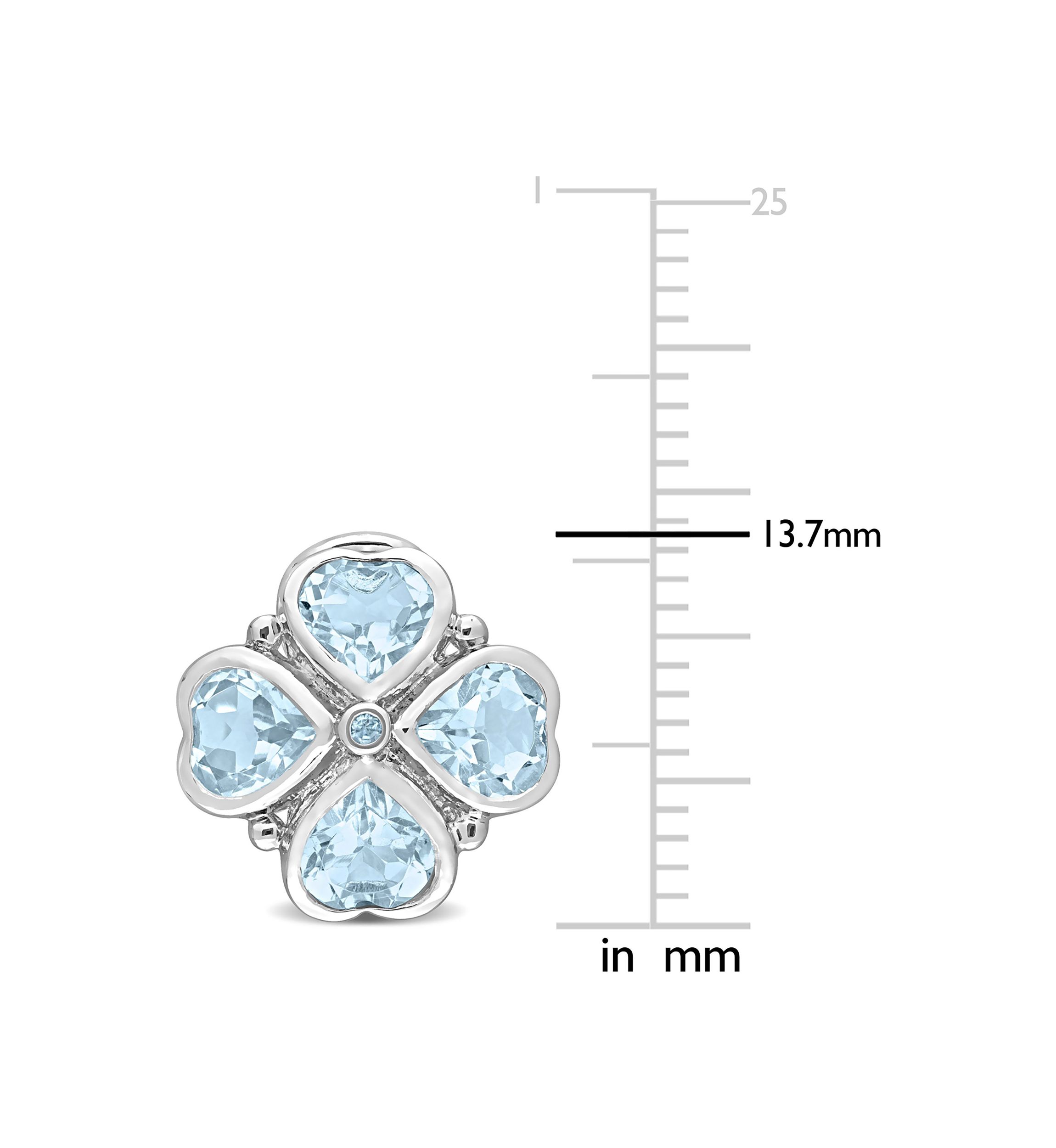 4.43 ct. t.g.w. Sky Blue Topaz Floral Clipback Earrings in Sterling Silver