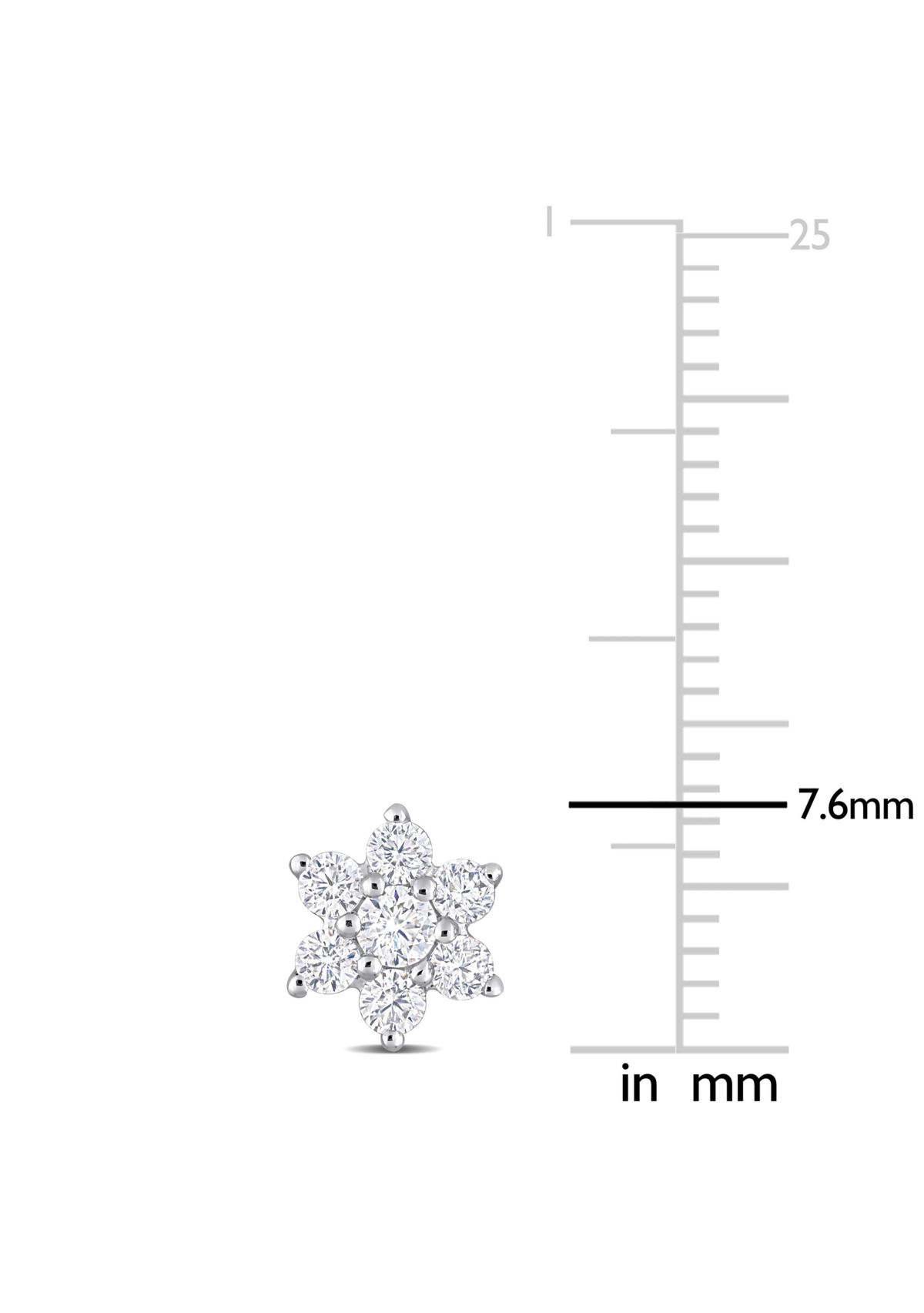 Lab Created 1/2 ct. t.g.w. Created Moissanite Floral Stud Earrings in Sterling Silver