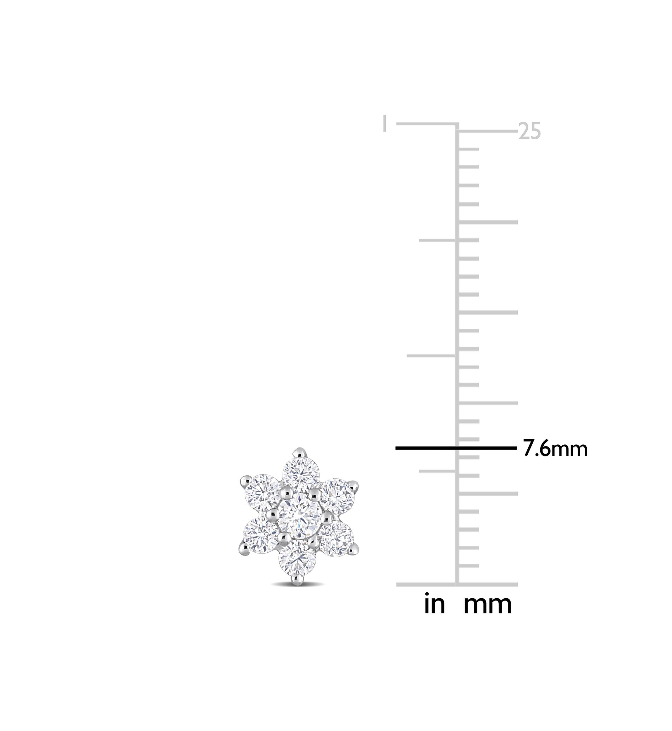 Lab Created 1/2 ct. t.g.w. Created Moissanite Floral Stud Earrings in Sterling Silver