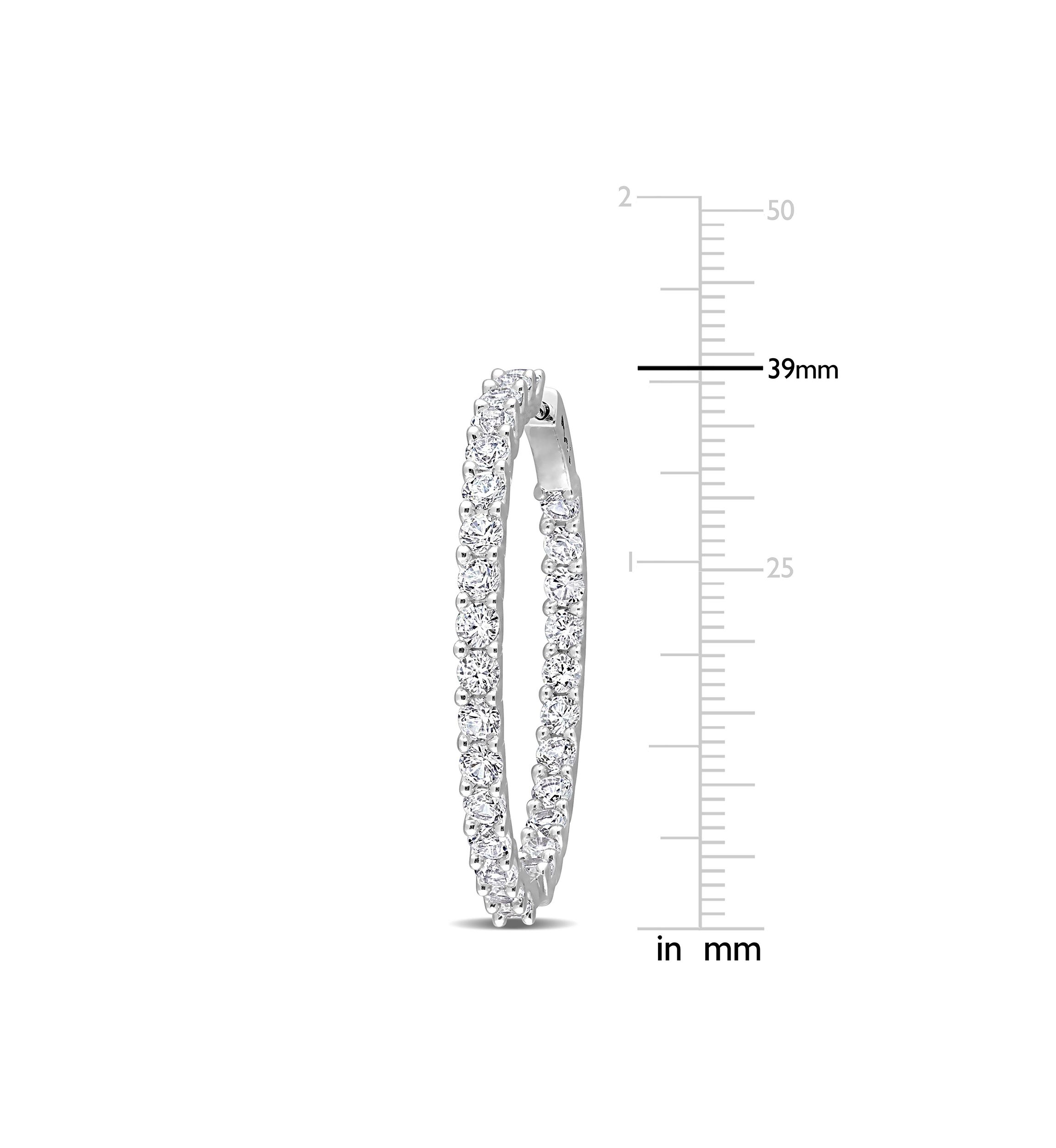 Lab Created 8.40 ct. t.g.w. Created White Sapphire Inside-Outside Hoop Earrings in Sterling Silver
