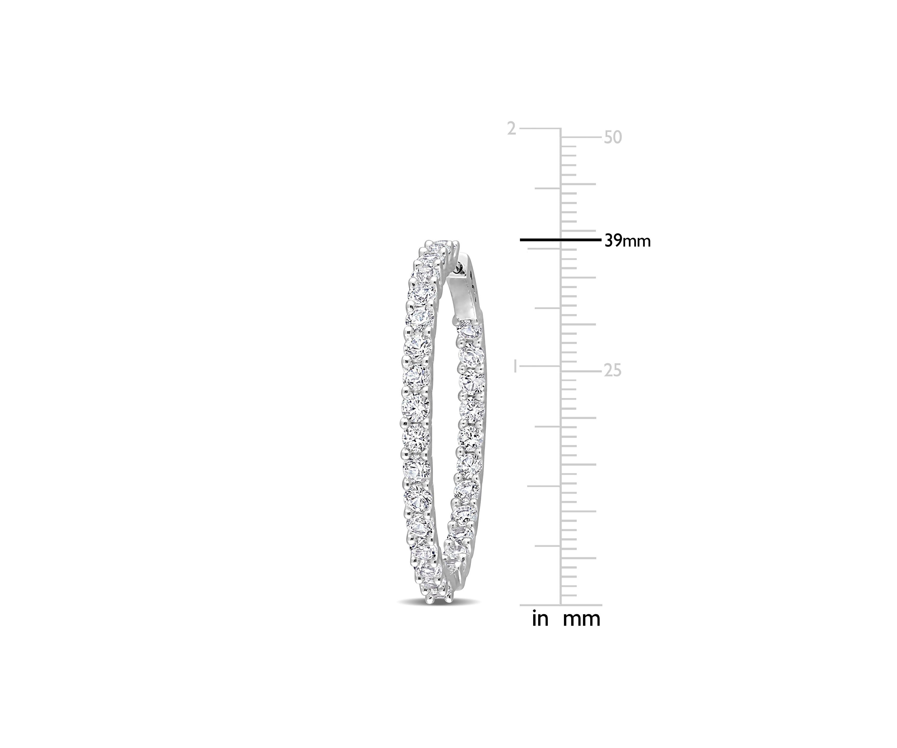 Lab Created 8.40 ct. t.g.w. Created White Sapphire Inside-Outside Hoop Earrings in Sterling Silver