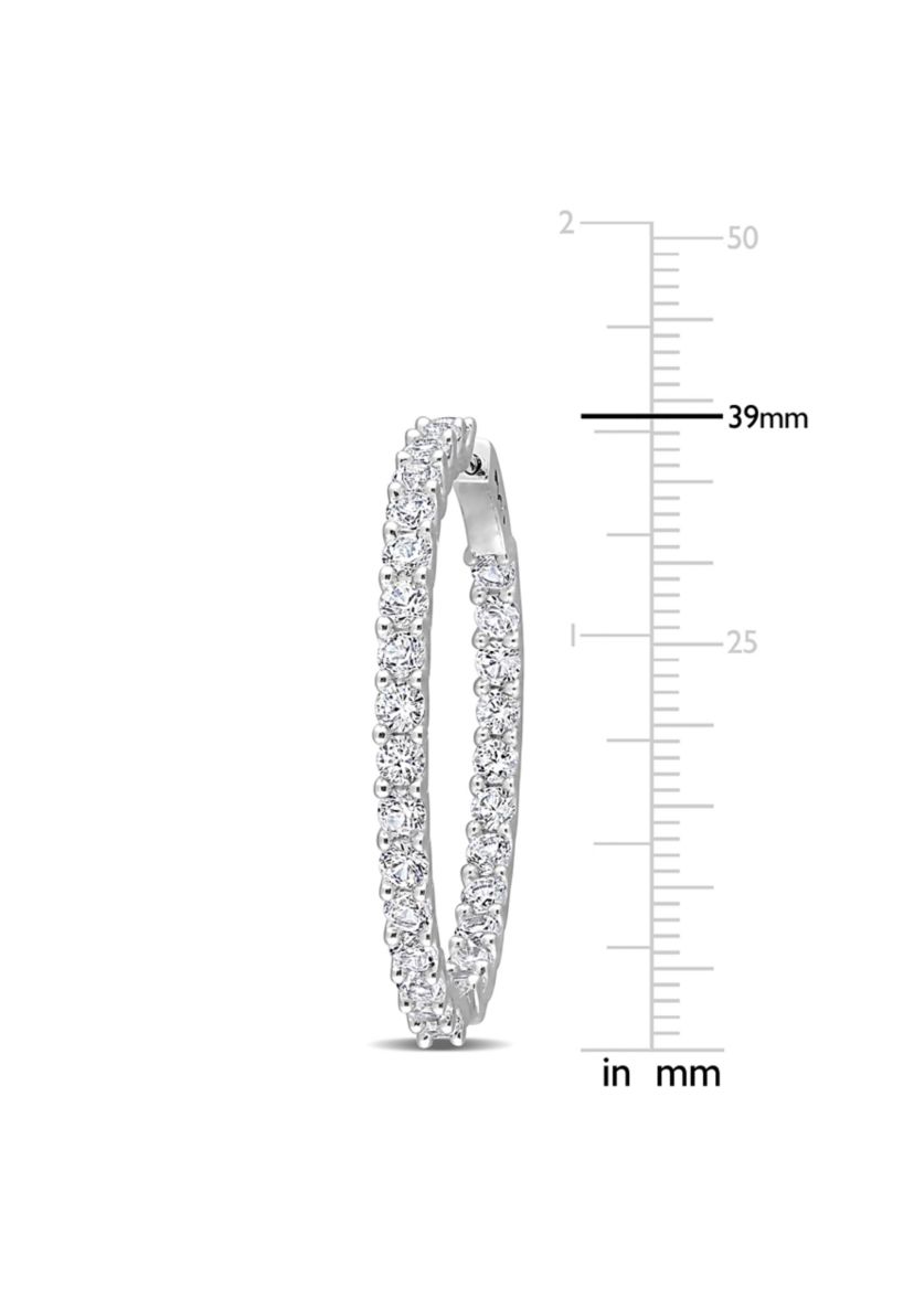 Lab Created 8.40 ct. t.g.w. Created White Sapphire Inside-Outside Hoop Earrings in Sterling Silver