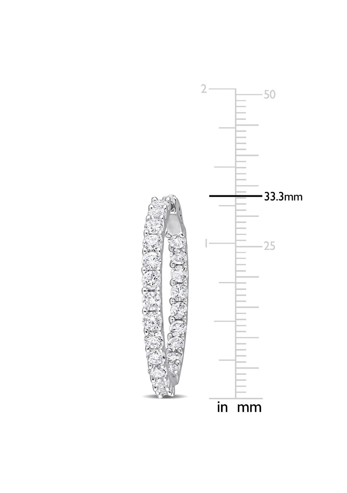 Lab Created 6.90 ct. t.g.w. Created White Sapphire Inside-Outside Hoop Earrings in Sterling Silver
