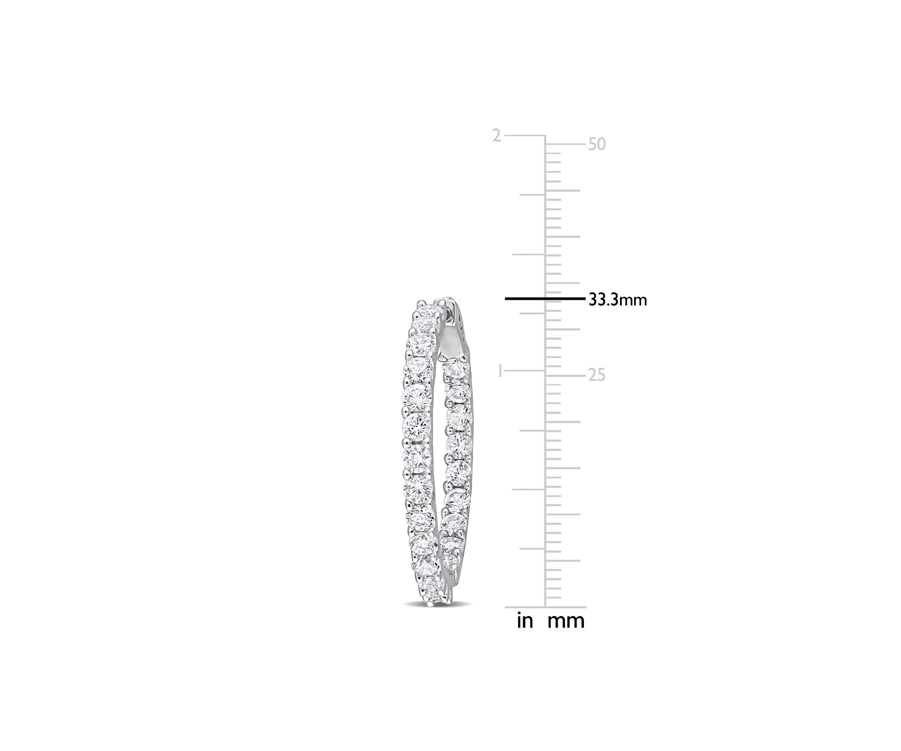 Lab Created 6.90 ct. t.g.w. Created White Sapphire Inside-Outside Hoop Earrings in Sterling Silver