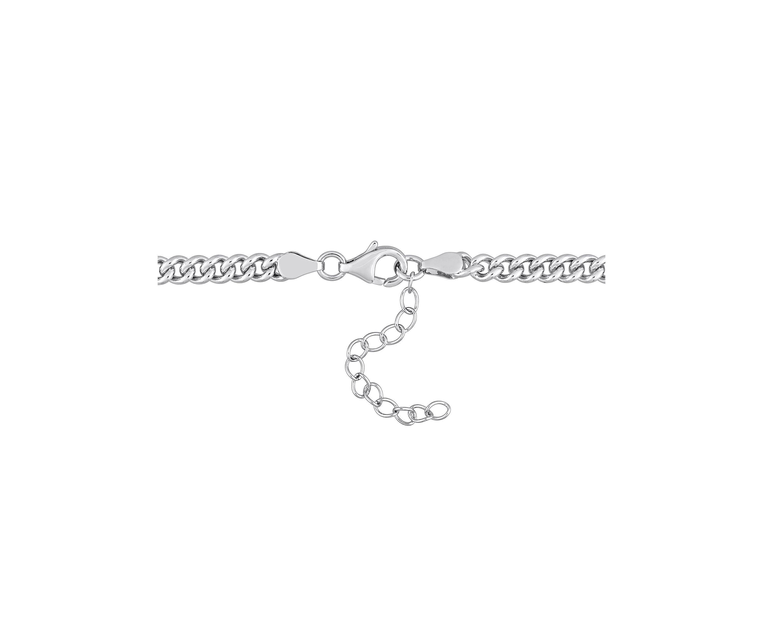 Lab Created 1.27 ct. t.g.w. Created Blue Sapphire Chain Necklace in Sterling Silver