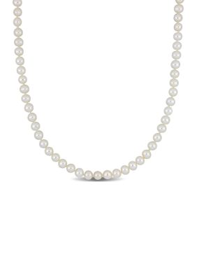 Belk & Co. Cultured Freshwater Pearl Strand Necklace in 14k White Gold ...