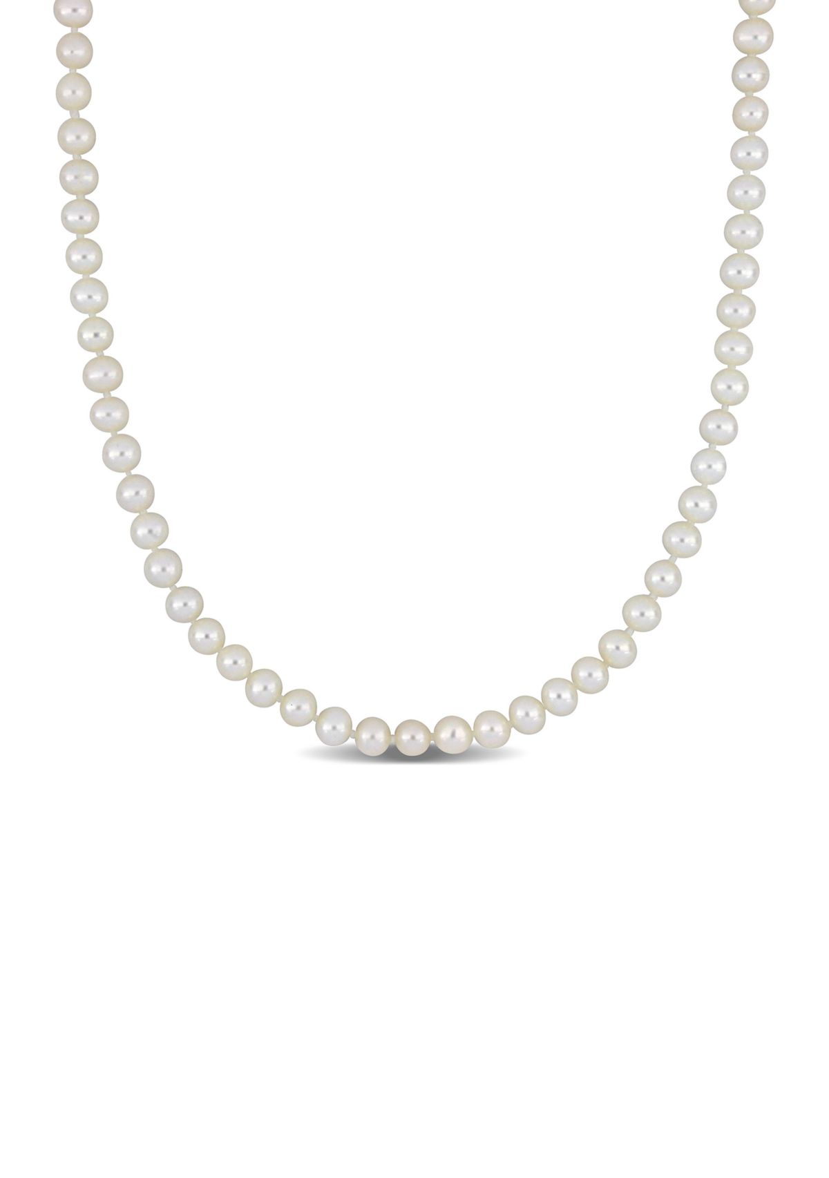 Cultured Freshwater Pearl Strand Necklace in 14k White Gold