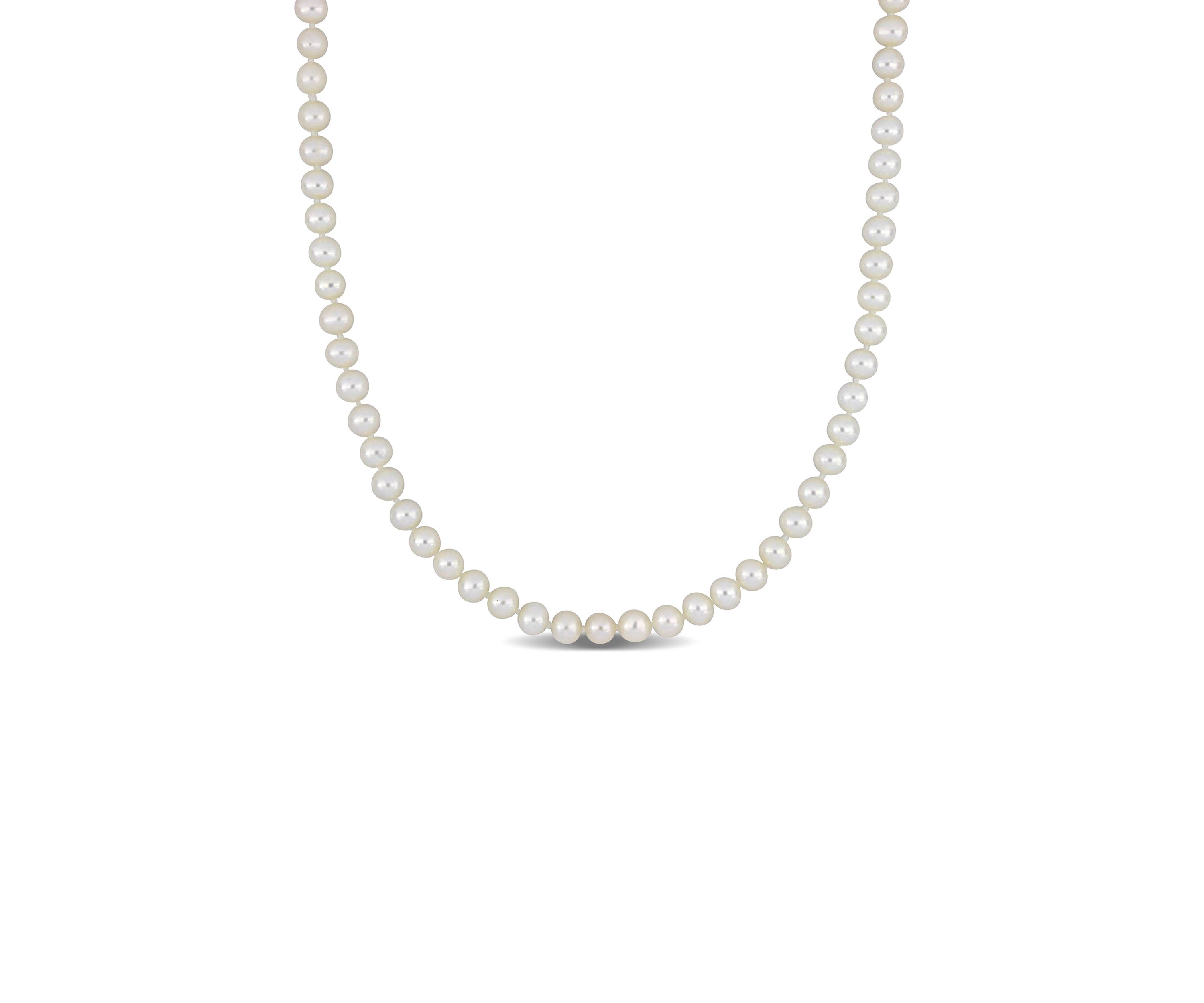 Cultured Freshwater Pearl Strand Necklace in 14k White Gold