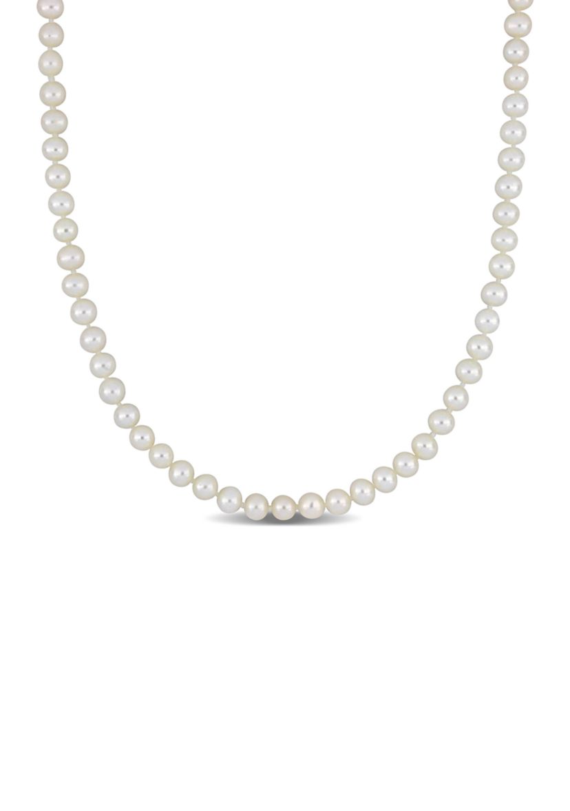 Cultured Freshwater Pearl Strand Necklace in 14k White Gold