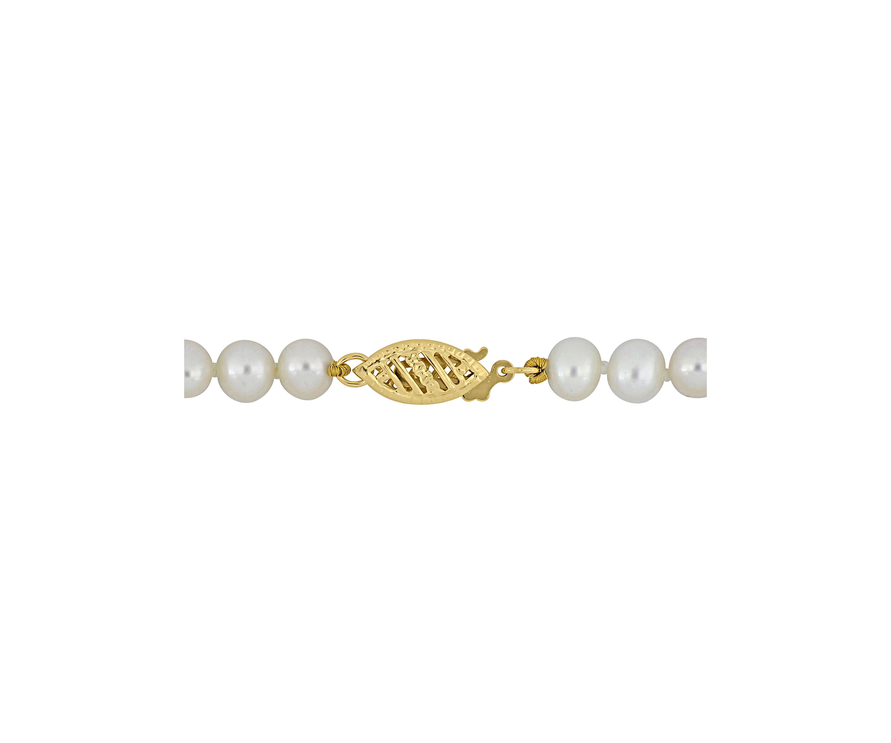 Cultured Freshwater Pearl Strand Necklace in 14k White Gold