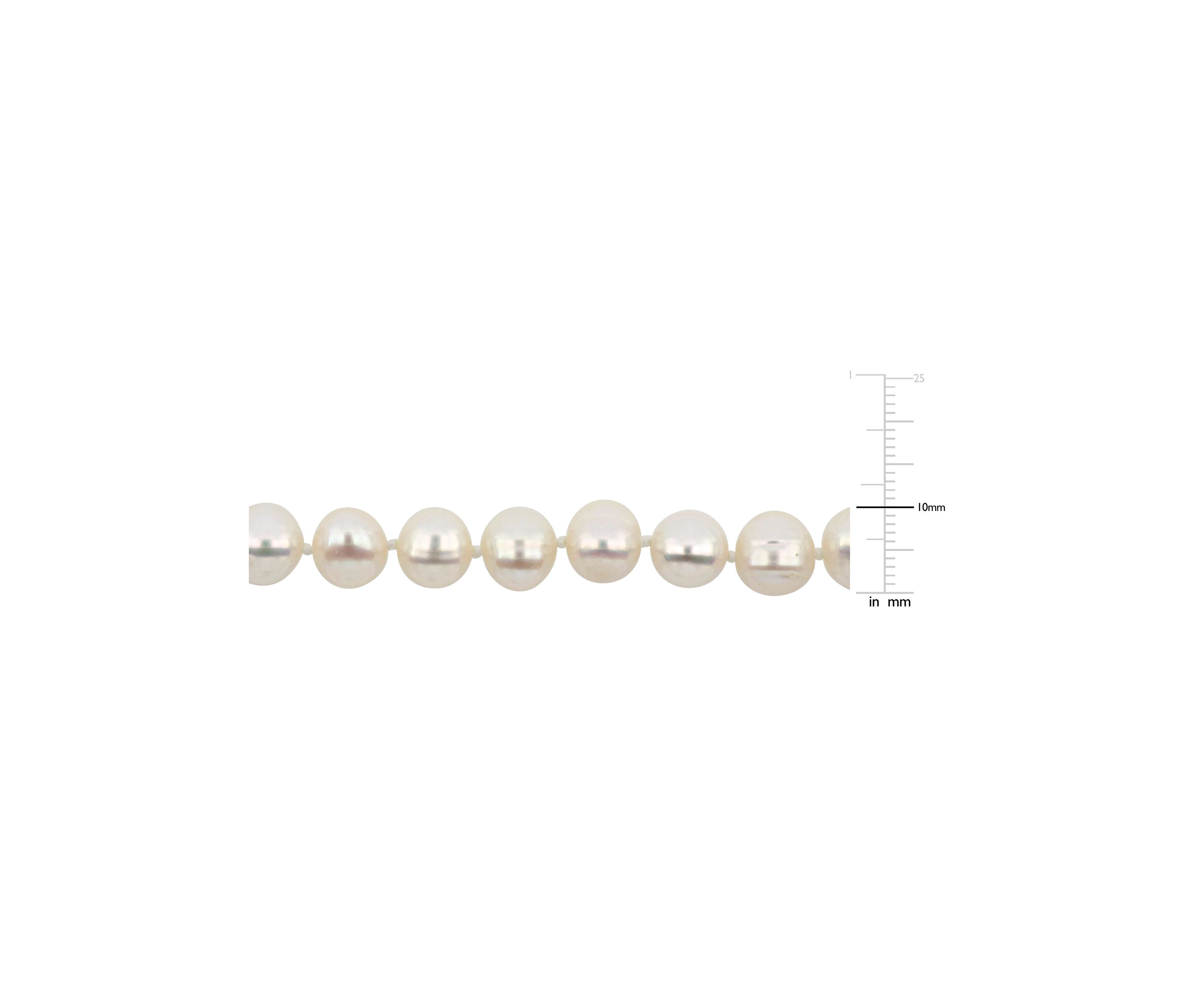 9-10 MM Freshwater Pearl Necklace in Sterling Silver