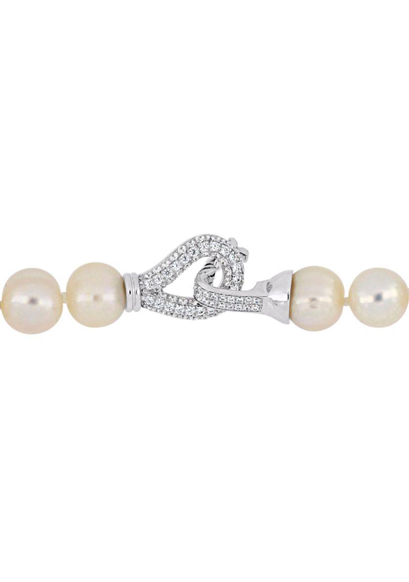 9-10 MM Freshwater Pearl Necklace in Sterling Silver