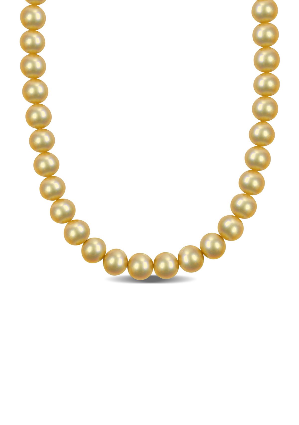 18 " 11-12MM Golden South Sea Cultured Pearl Necklace in 14k Yellow Gold